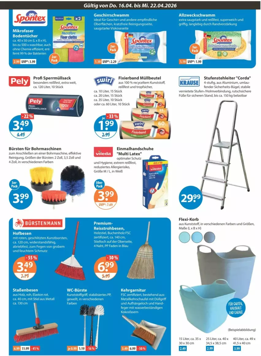 Aktueller Prospekt Vmarkt - Prospekte - von 16.04 bis 22.04.2026 - strona 17 - produkty: beispielabbildung, beutel, bügel, bürste, bürsten, eis, handschuhe, korb, müllbeutel, Reinigung, sac, schuhe, Ti