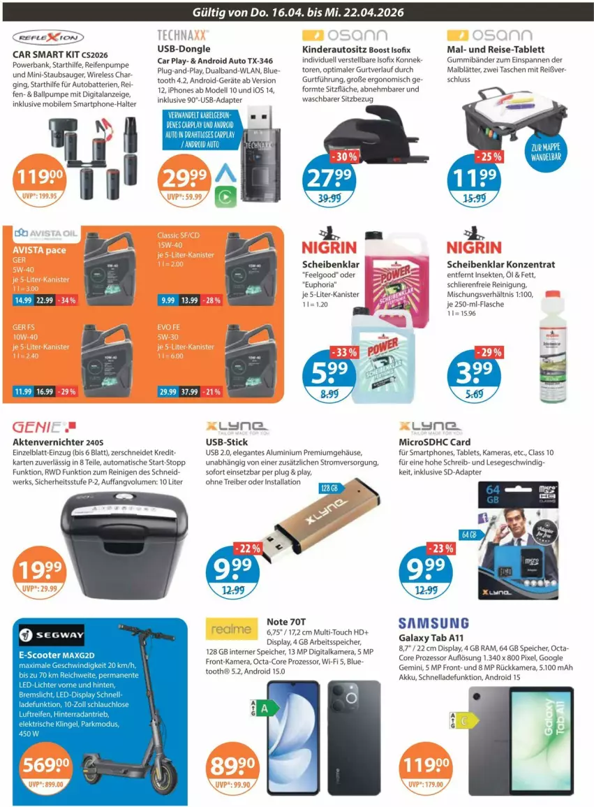 Aktueller Prospekt Vmarkt - Prospekte - von 16.04 bis 22.04.2026 - strona 20 - produkty: adapter, akku, Aktenvernichter, auto, Autobatterien, ball, Bank, batterie, batterien, dell, digitalkamera, eis, flasche, gin, iphone, kamera, Kameras, Kinder, Kinderautositz, microsd, microsdhc, Mode, octa-core prozessor, powerbank, reifen, Reinigung, reis, rel, Samsung, samsung galaxy, sekt, smartphone, smartphones, staubsauger, tablet, Tablets, tablett, Tasche, taschen, Ti, tisch, usb