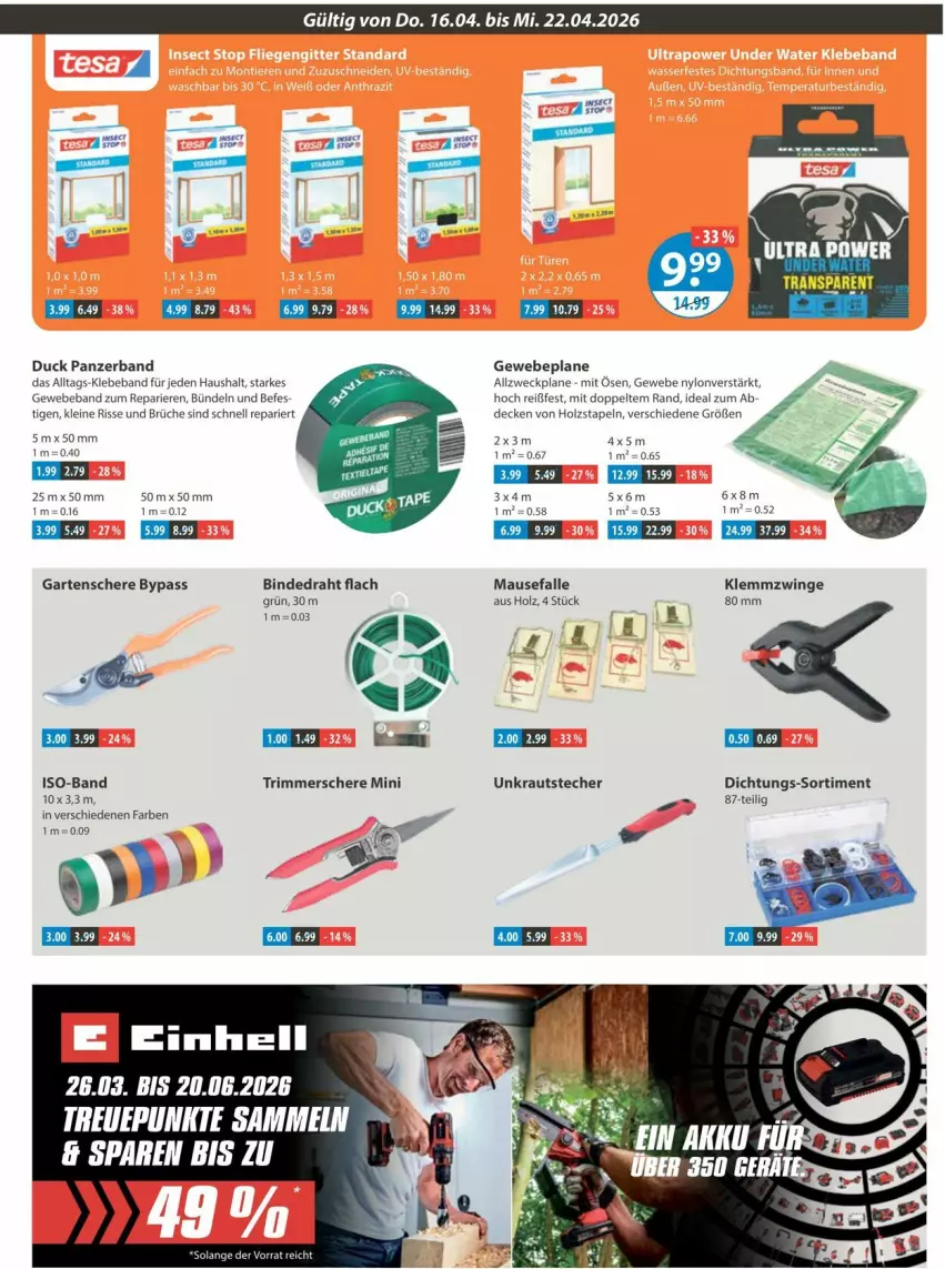 Aktueller Prospekt Vmarkt - Prospekte - von 16.04 bis 22.04.2026 - strona 21 - produkty: Beba, decke, Draht, Duck, Garten, Gartenschere, Gewebeplane, Holz, Kraut, leine, Maus, Schere, Ti, weck