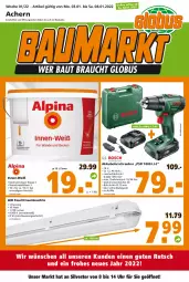 Gazetka promocyjna  - Prospekt für Globus Baumarkt  Achern - Gazetka - ważna od 08.01 do 08.01.2022 - strona 1 - produkty: akku, Bohrschrauber, brie, dell, eimer, eis, koffer, ladegerät, lamm, Leuchte, Mode, schnellladegerät, Ti, uhr, wasser