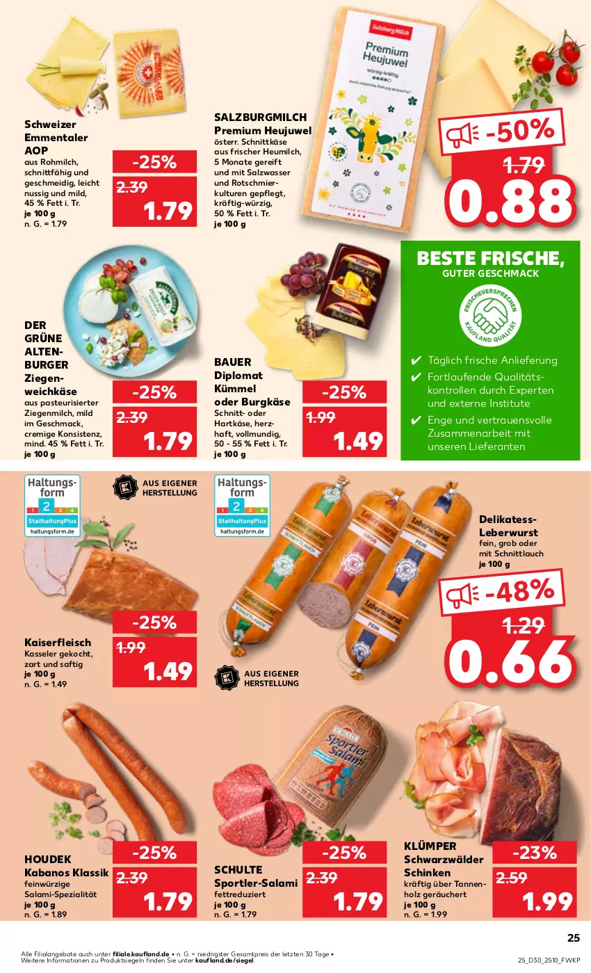 Aktueller Prospekt Kaufland - Prospekt - von 25.07 bis 31.07.2024 - strona 25 - produkty: altenburger, angebot, angebote, auer, Bau, Bauer, burger, dip, eis, emmentaler, fleisch, hartkäse, Heu, Heujuwel, heumilch, Holz, houdek, kabanos, Kaiser, Käse, kasseler, Laufen, leberwurst, mac, milch, nuss, reis, saft, salami, salz, SalzburgMilch, schinken, schnittkäse, schnittlauch, schwarzwälder schinken, Spezi, Sport, Ti, wasser, weichkäse, wurst, ZTE