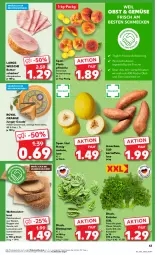 Gazetka promocyjna Kaufland - Prospekt - Gazetka - ważna od 31.07 do 31.07.2024 - strona 43 - produkty: angebot, angebote, blattspinat, blume, blumen, brot, butter, eis, geback, gouda, honig, honigmelone, kartoffel, kartoffeln, Koriander, korn, Kornbrot, kräuter, mac, Meister, melone, minze, obst, Ofen, orange, petersilie, pfirsich, pfirsiche, plattpfirsiche, reis, Ria, schinken, schnittlauch, sonnenblume, sonnenblumen, Sonnenblumenkerne, sonnenblumenkernen, spinat, Süßkartoffeln, Ti, trolli, und gemüse, weltmeisterbrot, ZTE