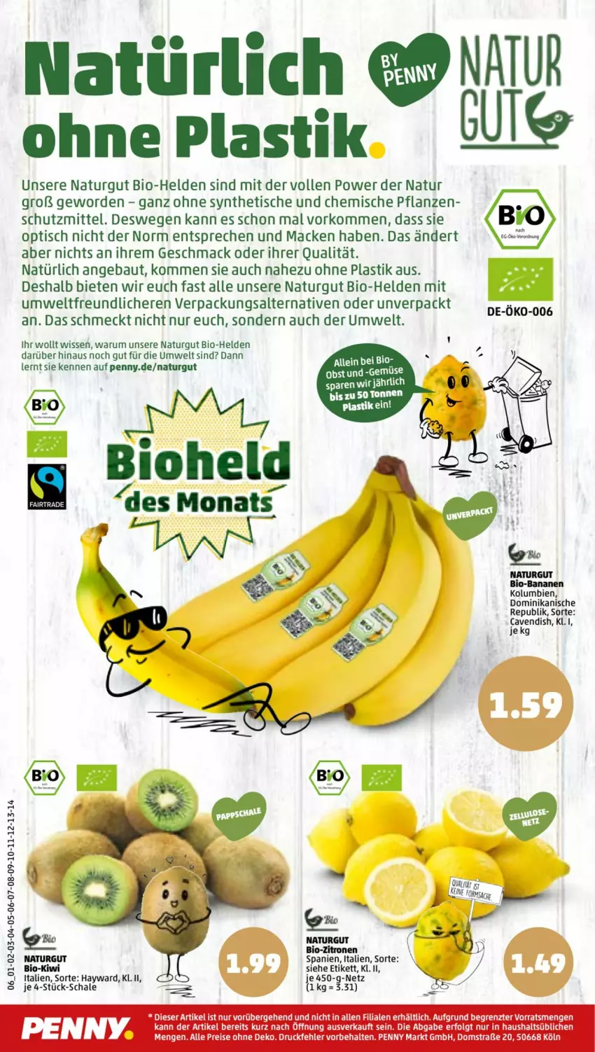 Aktueller Prospekt Penny - Prospekte - von 17.01 bis 22.01.2022 - strona 6 - produkty: asti, banane, bananen, Bau, bio, bio-bananen, bio-zitronen, eis, LG, mac, natur, obst, pflanze, pflanzen, reis, rum, Schal, Schale, Ti, tisch, zitrone, zitronen, ZTE