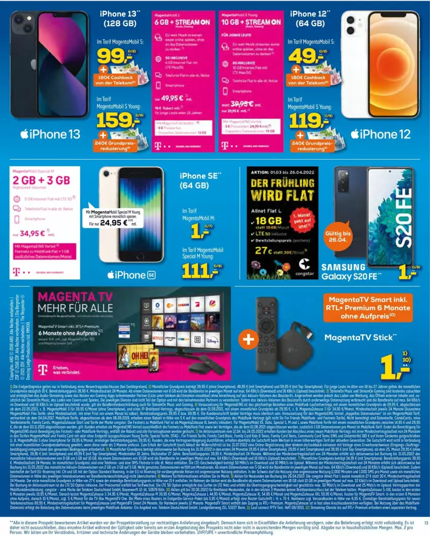 Aktueller Prospekt Euronics - Prospekte - von 13.04 bis 20.04.2022 - strona 13 - produkty: eis, erde, iphone, IPhone 12, IPhone 13, reis, rel, rum, Ti