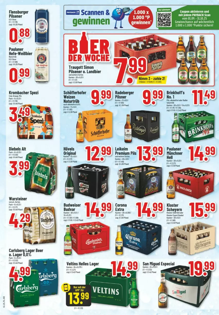 Aktueller Prospekt Trinkgut - Prospekte - von 19.10 bis 25.10.2025 - strona 2 - produkty: alkohol, Berger, bier, budweiser, burger, carlsberg, coupon, eis, flensburger, gin, Hefe, natur, oder radler, Paula, paulaner, pils, pilsener, pilsner, premium pils, radeberger, radler, rind, schöfferhofer, sim, Ti