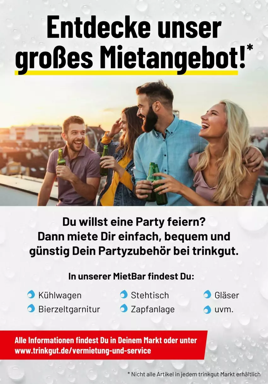 Aktueller Prospekt Trinkgut - Prospekte - von 19.10 bis 25.10.2025 - strona 4 - produkty: angebot, bier, Bierzeltgarnitur, decke, eier, garnitur, Gläser, Ti, tisch, Zelt