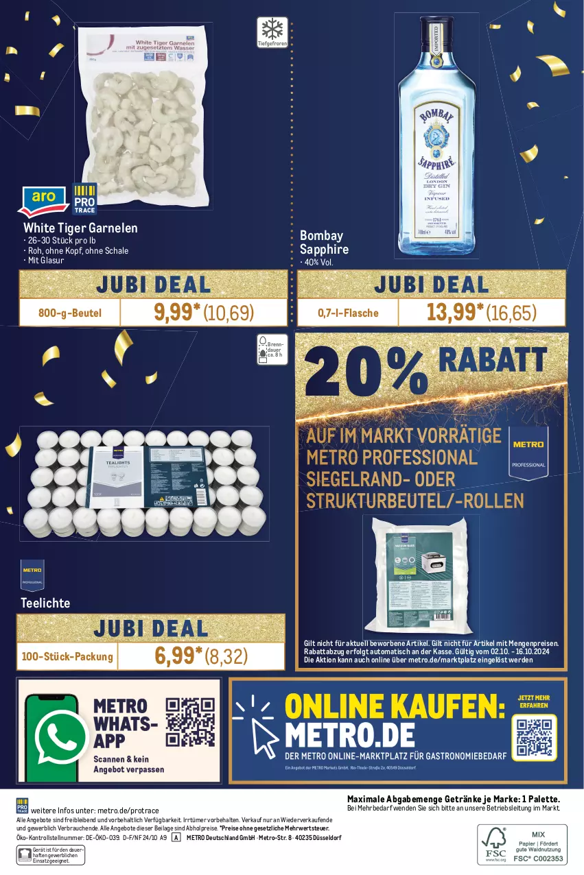 Aktueller Prospekt Metro - GastroJournal - von 02.10 bis 16.10.2024 - strona 32 - produkty: abholpreise, angebot, angebote, auer, auto, beutel, bombay sapphire, eis, erde, flasche, garnelen, getränk, getränke, ilag, LG, Metro, Palette, Rauch, reis, rwe, sapphire, Schal, Schale, tee, Teelicht, teelichte, Ti, tisch