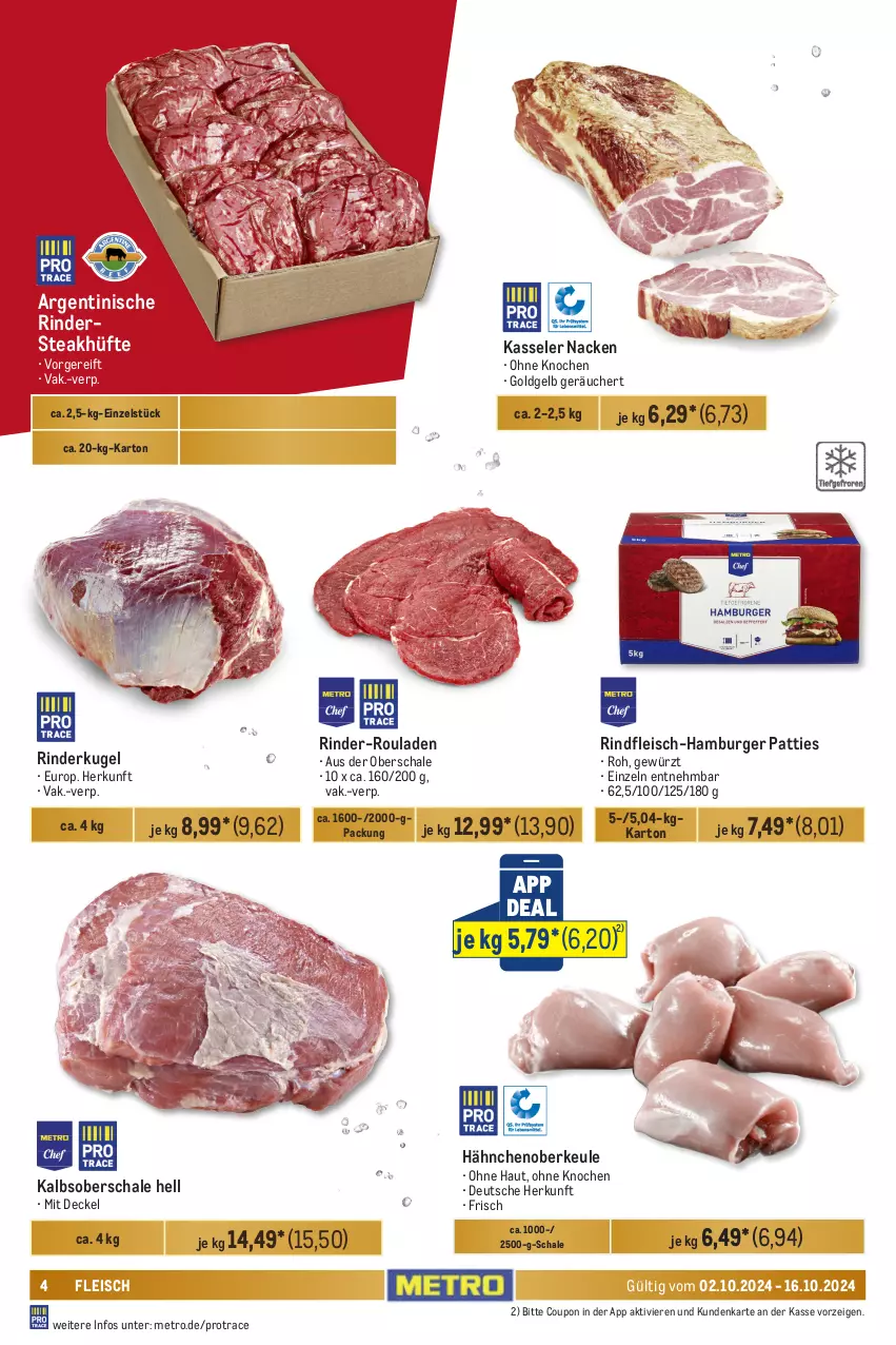 Aktueller Prospekt Metro - GastroJournal - von 02.10 bis 16.10.2024 - strona 4 - produkty: burger, coupon, decke, Deckel, eis, fleisch, gewürz, hamburger, kasseler, Kugel, Metro, rind, rinder, rinder-rouladen, Rindersteak, rindfleisch, rouladen, Schal, Schale, steak, steakhüfte, Ti