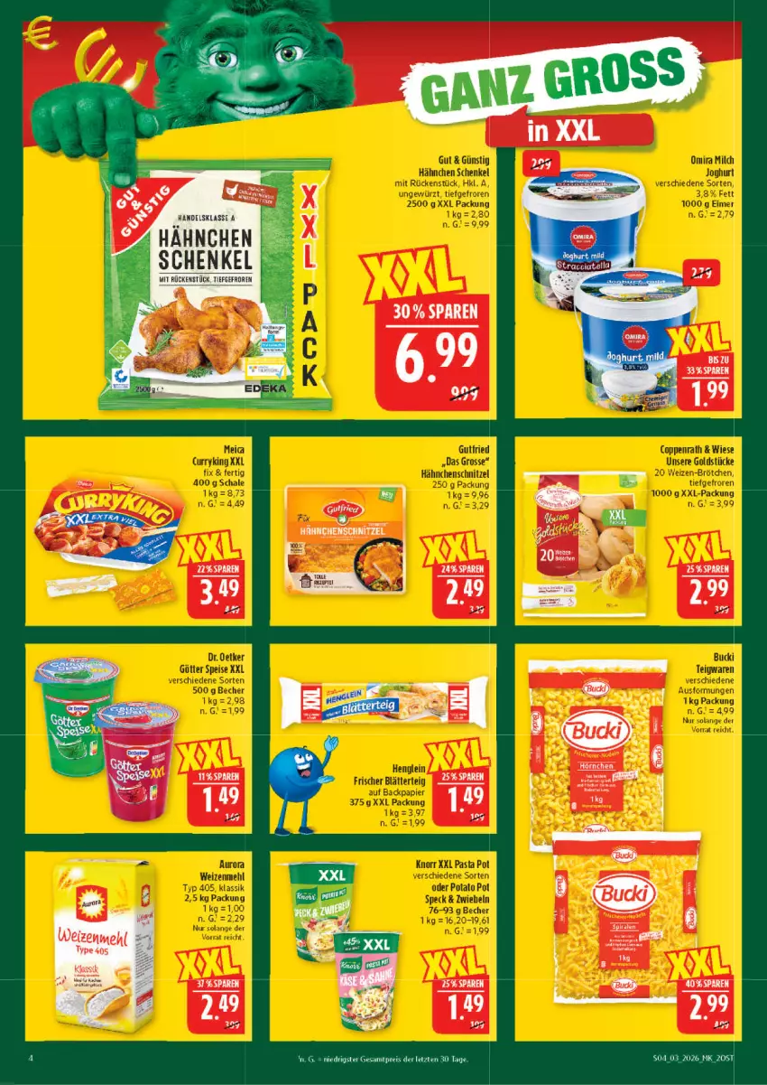 Aktueller Prospekt Marktkauf - Prospekt - von 11.01 bis 17.01.2026 - strona 4 - produkty: Hähnchenschnitzel, henkel, mehl, schenkel, schnitzel, Ti, type 405, weizenmehl