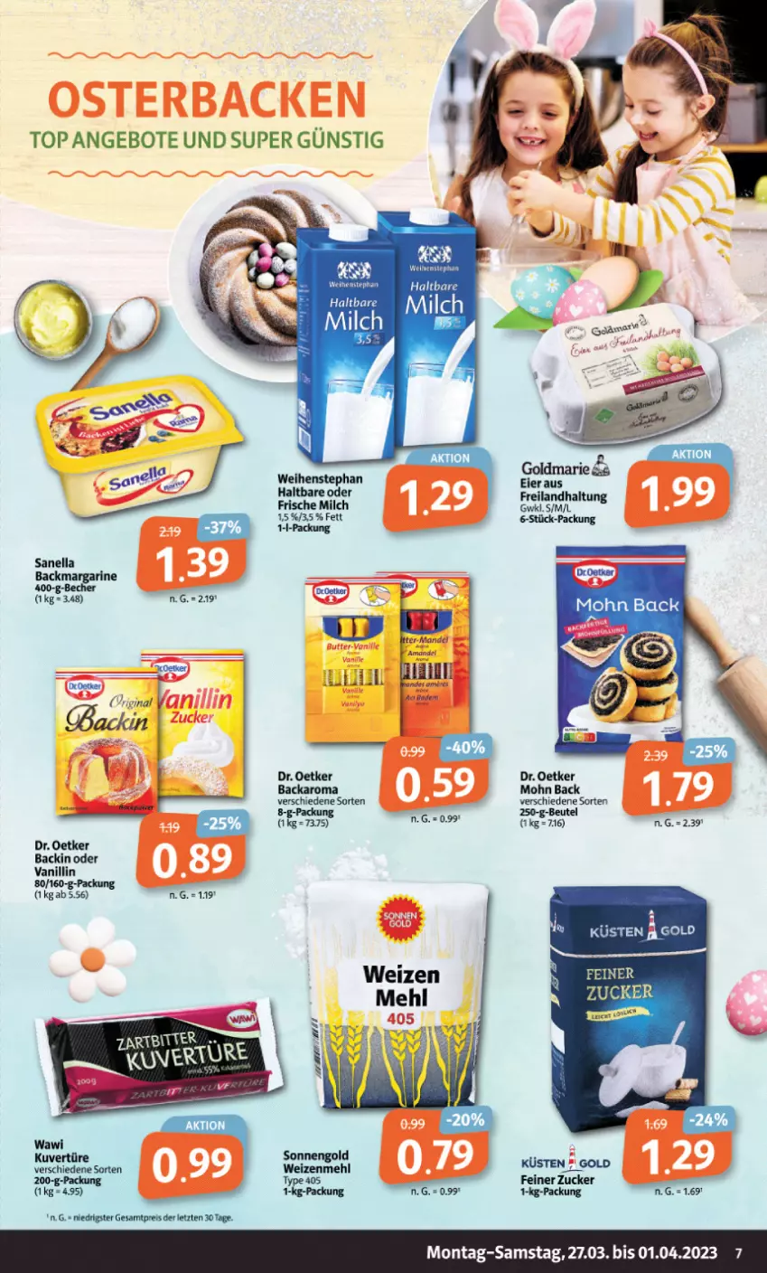 Aktueller Prospekt Markant - Prospekte - von 27.03 bis 01.04.2023 - strona 7 - produkty: Becher, Dr. Oetker, eis, frische milch, gin, margarine, milch, pute, reis, tee, Ti, weihenstephan, ZTE, zucker