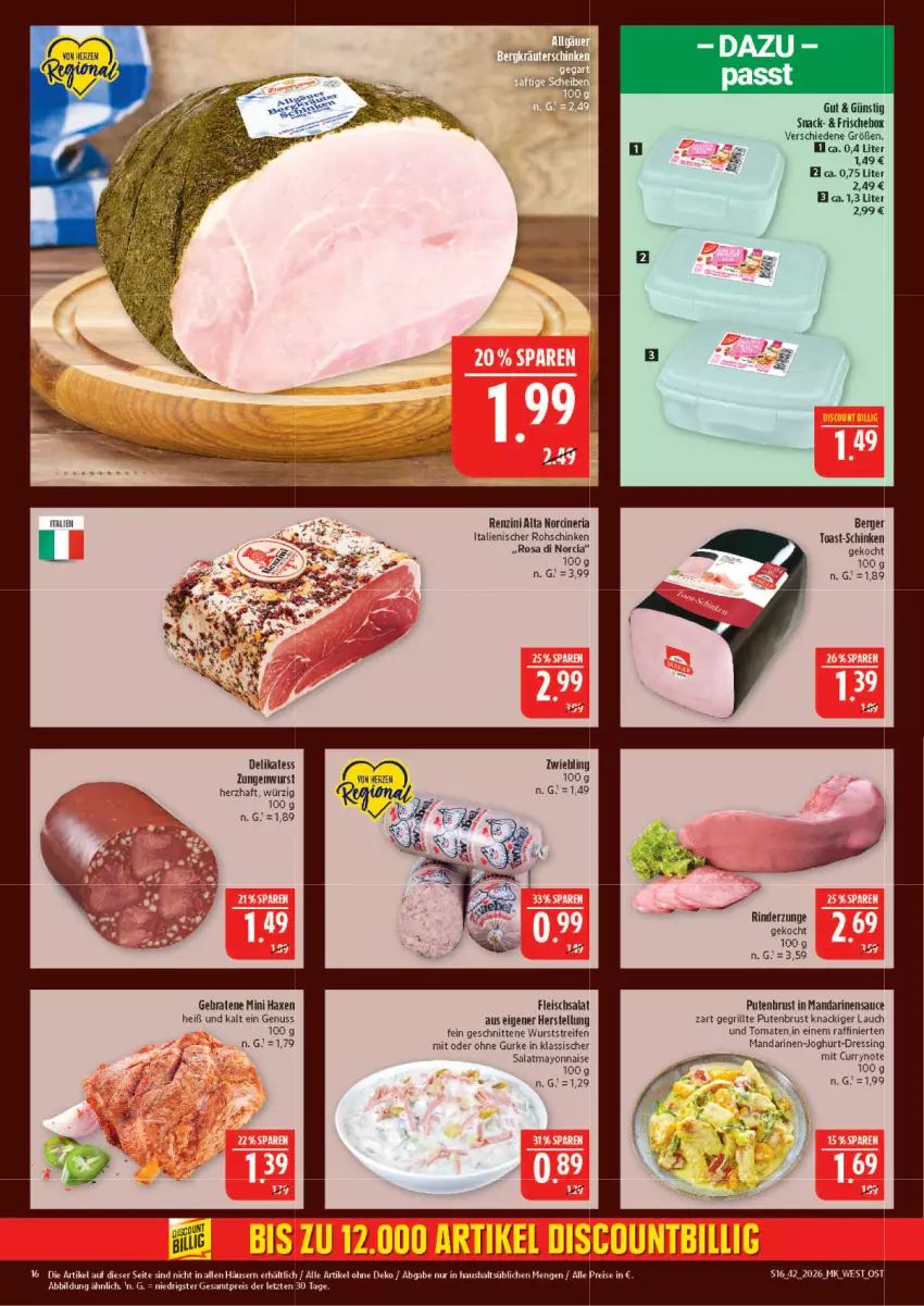 Aktueller Prospekt Marktkauf - Prospekt - von 11.10 bis 17.10.2026 - strona 16 - produkty: axe, Berger, braten, curry, dressing, eis, fleisch, fleischsalat, grill, gurke, Haxe, joghur, joghurt, mandarine, mandarinen, mayonnaise, nuss, ordner, pute, putenbrust, reifen, reis, Ria, rind, rinder, Rinderzunge, rohschinken, salat, sauce, schinken, schnitten, snack, Ti, toast, tomate, tomaten, wurst, Yo, ZTE