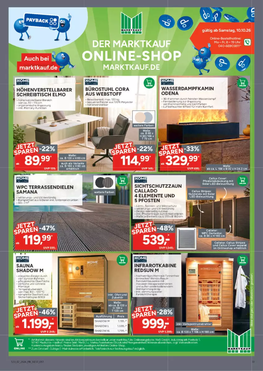 Aktueller Prospekt Marktkauf - Prospekt - von 11.10 bis 17.10.2026 - strona 33 - produkty: angebot, angebote, beleuchtung, eier, eis, ente, fernbedienung, Garten, Holz, Kamin, lamm, Luftbefeuchter, ndk, reis, rum, schreibtisch, Spektrum, stuhl, tee, telefon, Ti, tisch, uhr, wasser