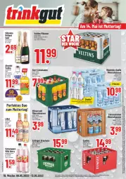 Gazetka promocyjna Trinkgut - Gazetka - ważna od 13.05 do 13.05.2023 - strona 1 - produkty: Absolut Vodka, Alwa, angebot, angebotspreis, aperitif, bier, brillant sekt, deutschlandcard, eis, elle, erde, erdinger, flasche, grapefruit, LG, lillet, limo, limonade, limonaden, mineralwasser, natur, pils, pilsener, radler, reis, rheinfels quelle, schweppes, sekt, söhnlein, söhnlein brillant, steiner, Ti, veltins, veltins pilsener, vodka, wasser, Wild, wild berry