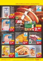 Gazetka promocyjna Netto Marken-Discount - Filial-Angebote - Gazetka - ważna od 28.05 do 28.05.2022 - strona 31 - produkty: angebot, aqua, bestpreis, braten, bratwurst, braun, chicken nuggets, cordon bleu, eis, geback, gin, Käse, Krustenschinken, lamm, leberwurst, nuggets, original thüringer, reis, rezept, ring, rostbratwurst, salz, Schal, Schale, schinken, schwein, schweine, schweinebraten, thüringer rostbratwurst, Ti, wein, weine, wurst, ZTE