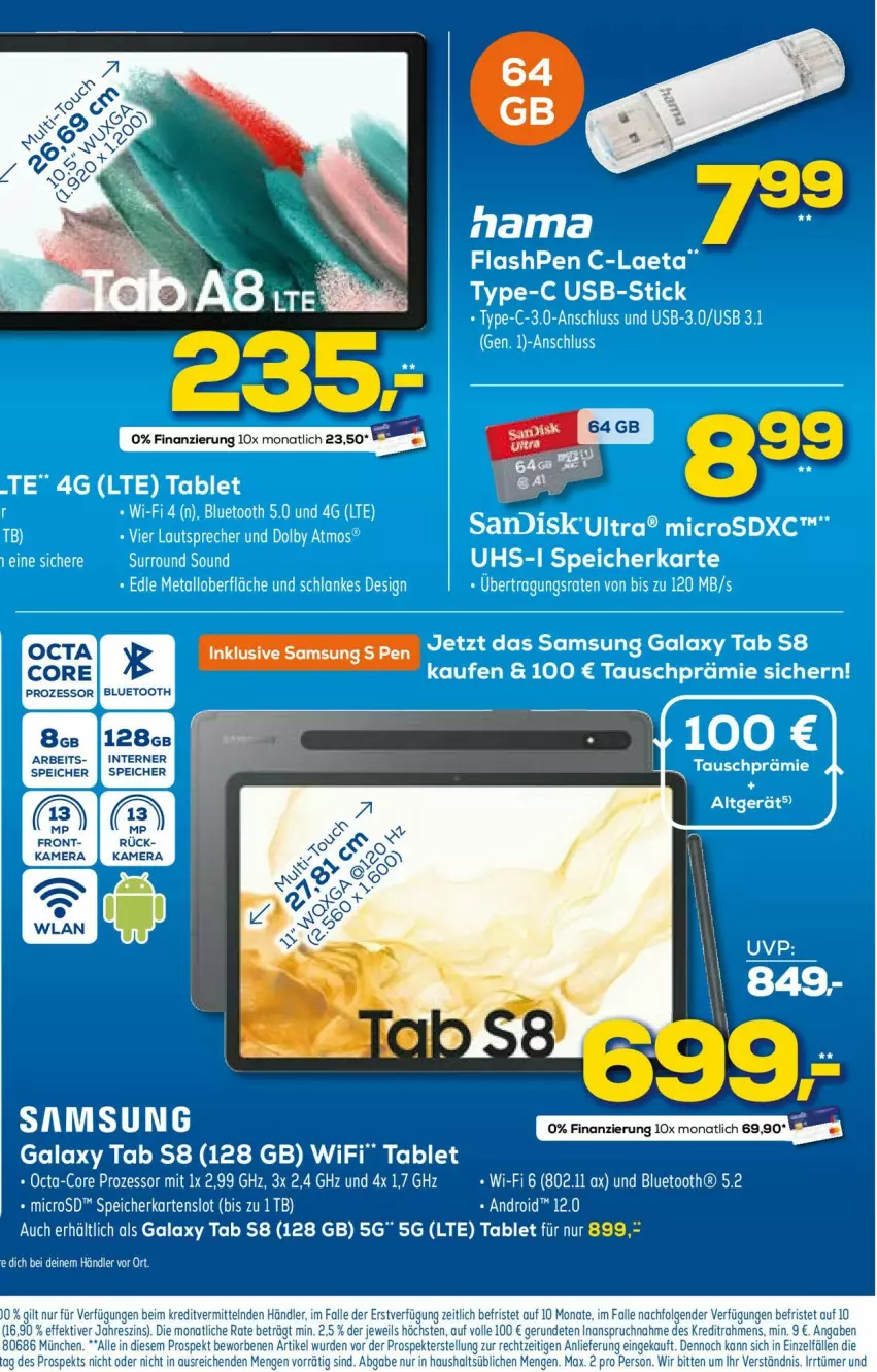 Aktueller Prospekt Euronics - Prospekte - von 15.03 bis 22.03.2023 - strona 10 - produkty: HP, LG, microsd, microsdxc, Samsung, samsung galaxy, speicherkarte, tablet, tee, Ti, uhs-i speicherkarte, usb