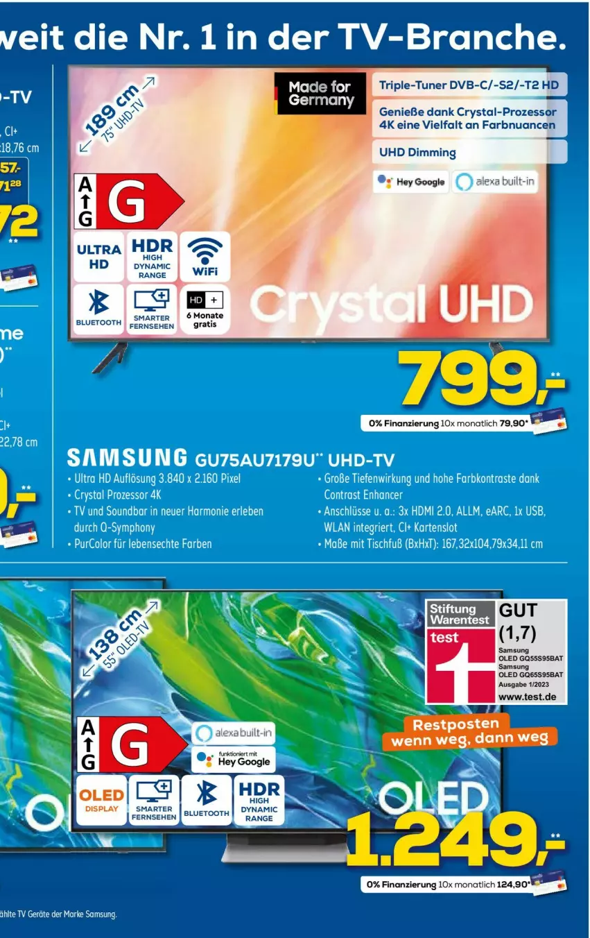 Aktueller Prospekt Euronics - Prospekte - von 15.03 bis 22.03.2023 - strona 16 - produkty: alexa, dvb, ente, Germ, HDMI, Nuance, Samsung, Ti, tisch, tuner, uhd, UHD-TV, usb