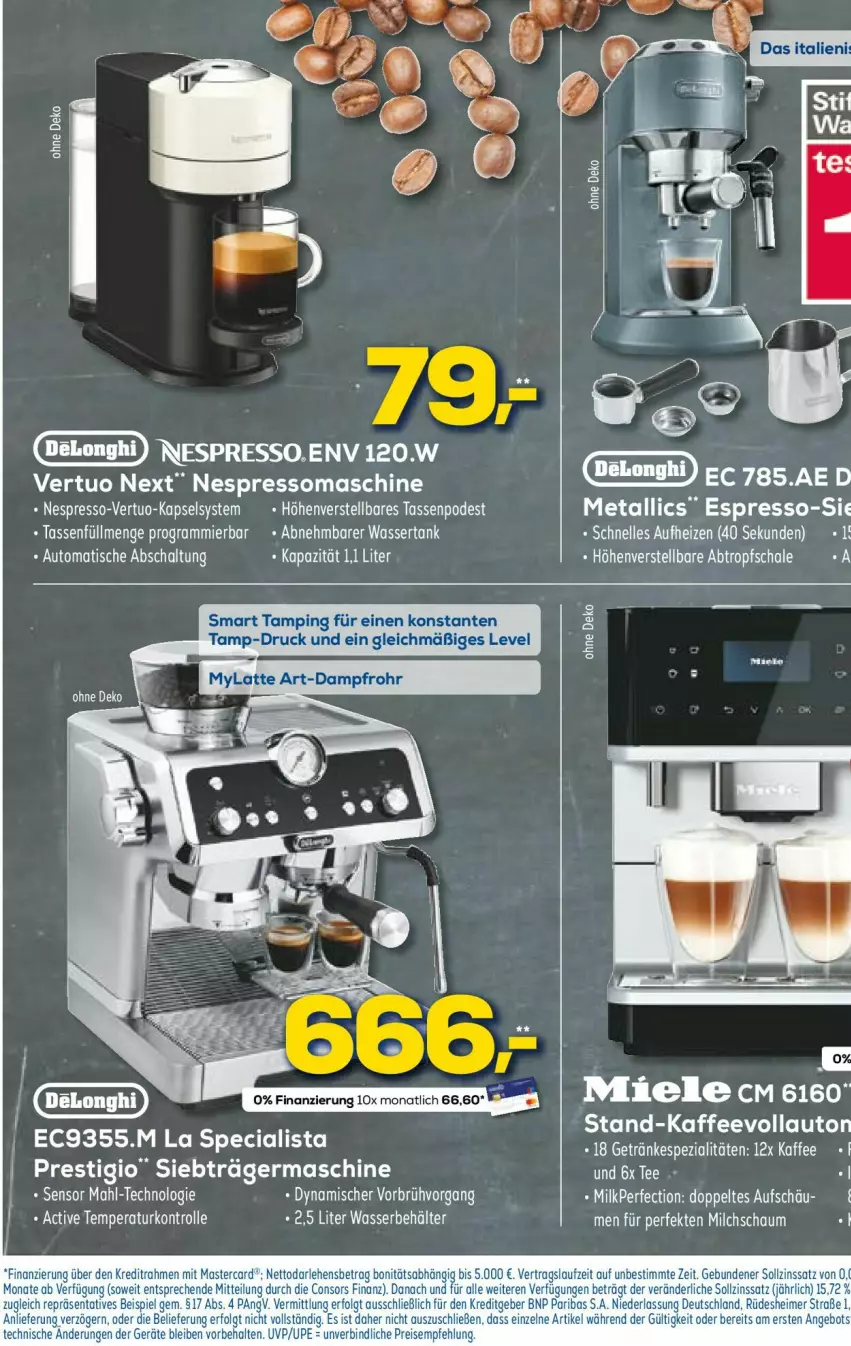 Aktueller Prospekt Euronics - Prospekte - von 15.03 bis 22.03.2023 - strona 21 - produkty: angebot, auto, consors finanz, delonghi, eimer, eis, espresso, Germ, kaffee, latte, LG, mastercard, miele, milch, nespresso, reis, Schal, senf, tasse, tee, Ti, tisch, wasser, wassertank