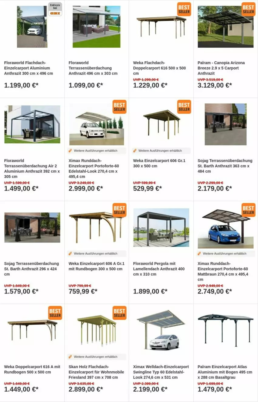 Aktueller Prospekt Obi - Prospekte - von 16.01 bis 24.01.2024 - strona 3 - produkty: braun, bree, Carport, edelstahl, elle, Holz, soja, Terrassenüberdachung, weka