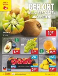 Gazetka promocyjna Netto Marken-Discount - Filial-Angebote - Gazetka - ważna od 08.04 do 08.04.2023 - strona 14 - produkty: angebot, angebote, avocado, bestpreis, chiquita, eis, kiwi, ndk, obst, orange, orangen, reis, saft, Schal, Schale, tafeläpfel, Ti, trauben, zitrone, zitronen