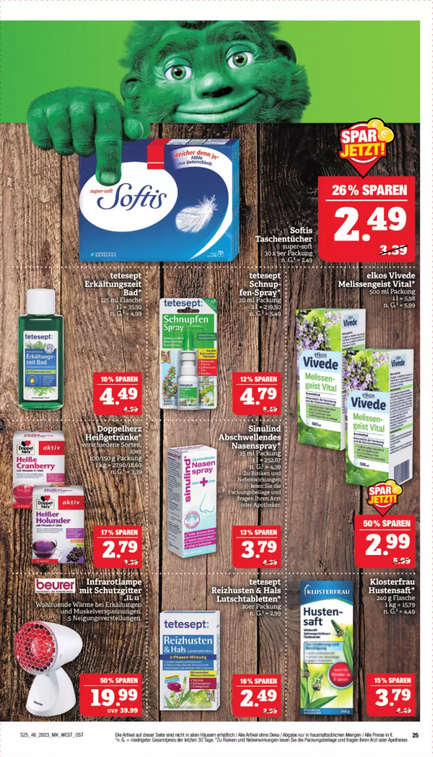 Aktueller Prospekt Marktkauf - Prospekt - von 12.11 bis 18.11.2023 - strona 25 - produkty: acer, Apotheke, Bad, chia, eis, elkos, elle, ente, flasche, ilag, Nasenspray, reis, saft, tablet, tablett, Tablette, Tasche, taschen, taschentücher, tee, Ti, tücher, vita, ZTE