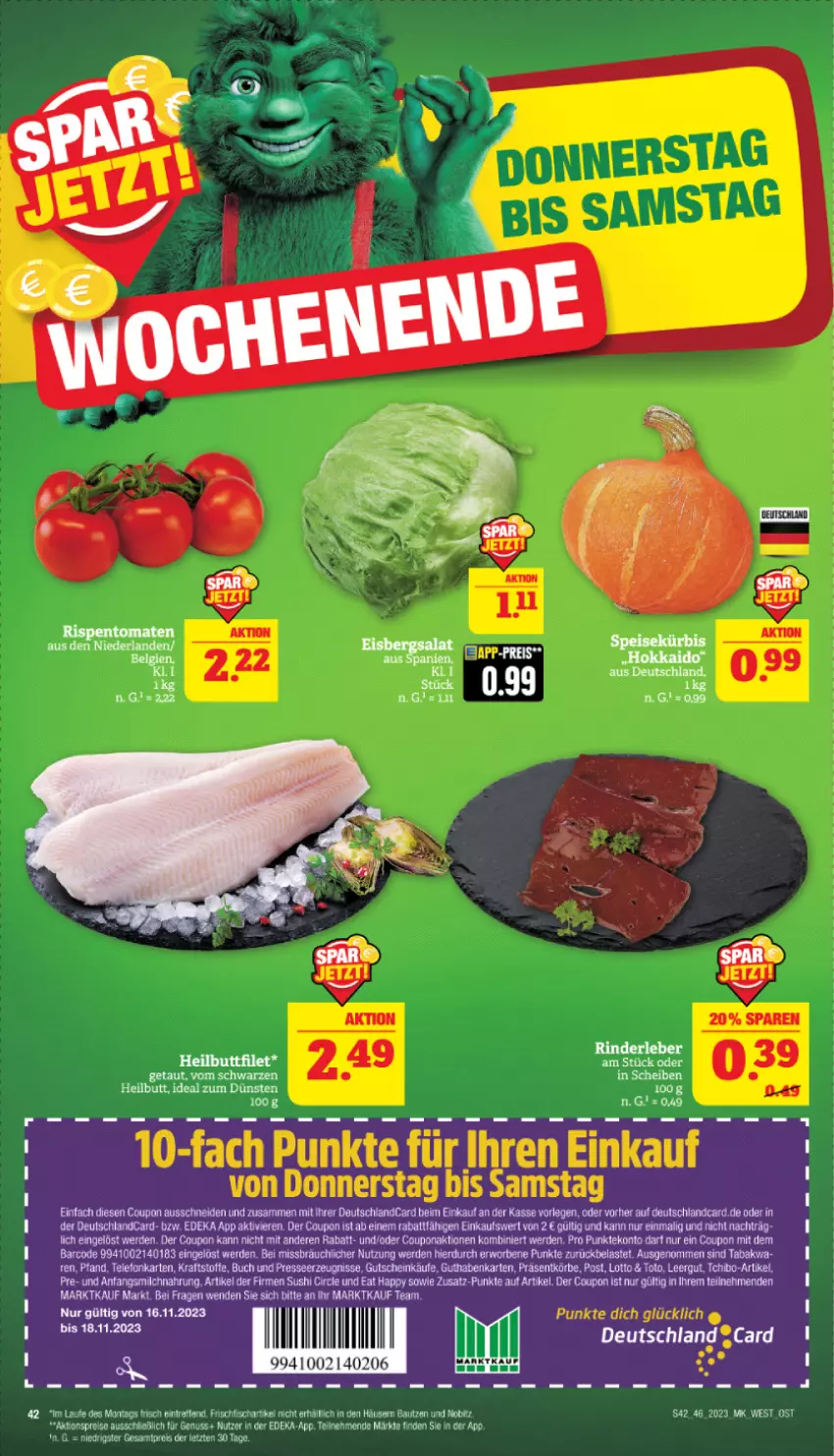 Aktueller Prospekt Marktkauf - Prospekt - von 12.11 bis 18.11.2023 - strona 42 - produkty: aktionspreis, Bau, deka, eis, filet, fisch, frischfisch, Heilbuttfilet, nuss, reis, rind, rinder, Rinderleber, Ti, ZTE