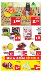 Gazetka promocyjna Marktkauf - Prospekt - Gazetka - ważna od 18.11 do 18.11.2023 - strona 6 - produkty: apfel, banane, bananen, grana, granatapfel, Rana, spitzkohl, tafeltrauben, Ti, trauben