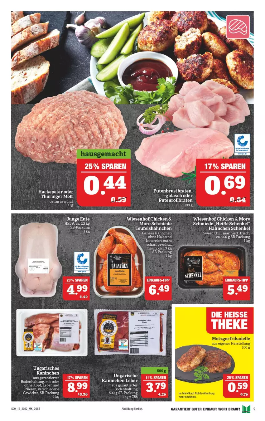 Aktueller Prospekt Marktkauf - Prospekt - von 20.03 bis 26.03.2022 - strona 9 - produkty: eis, gewürz, gulasch, henkel, Mett, ring, schenkel, Ti, wein, wiesenhof