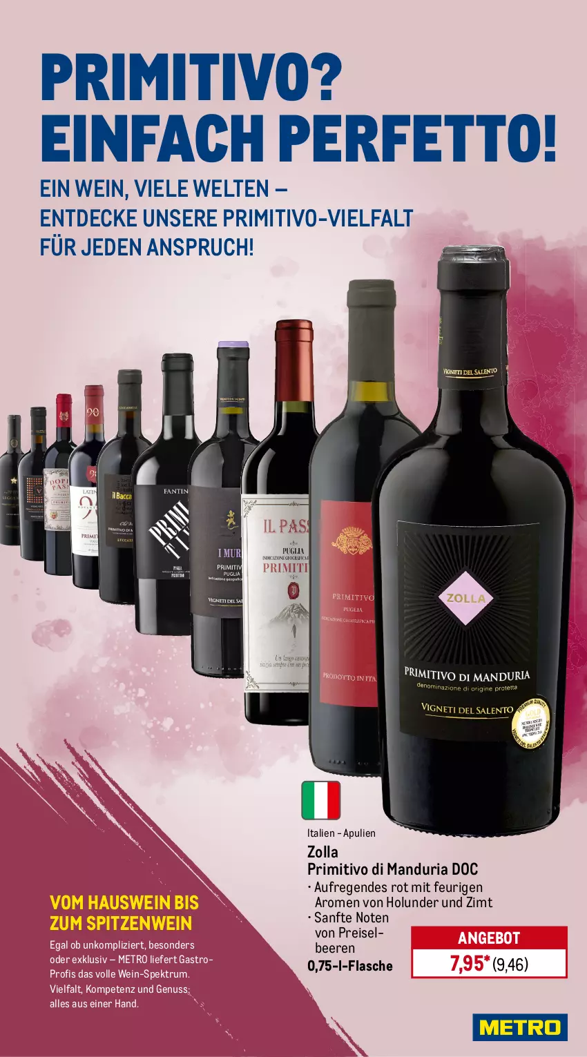 Aktueller Prospekt Metro - Wochen-Angebote - von 22.09 bis 27.09.2025 - strona 15 - produkty: angebot, beere, beeren, brut, champagne, decke, eis, Elan, elle, ente, finesse, flasche, getränk, getränke, holunder, karamell, kirsch, kirsche, kirschen, Metro, nivea, Nuance, nuss, Palette, pfirsich, primitivo, reifen, reis, Ria, riesling, rouge, rum, Spektrum, Ti, wein