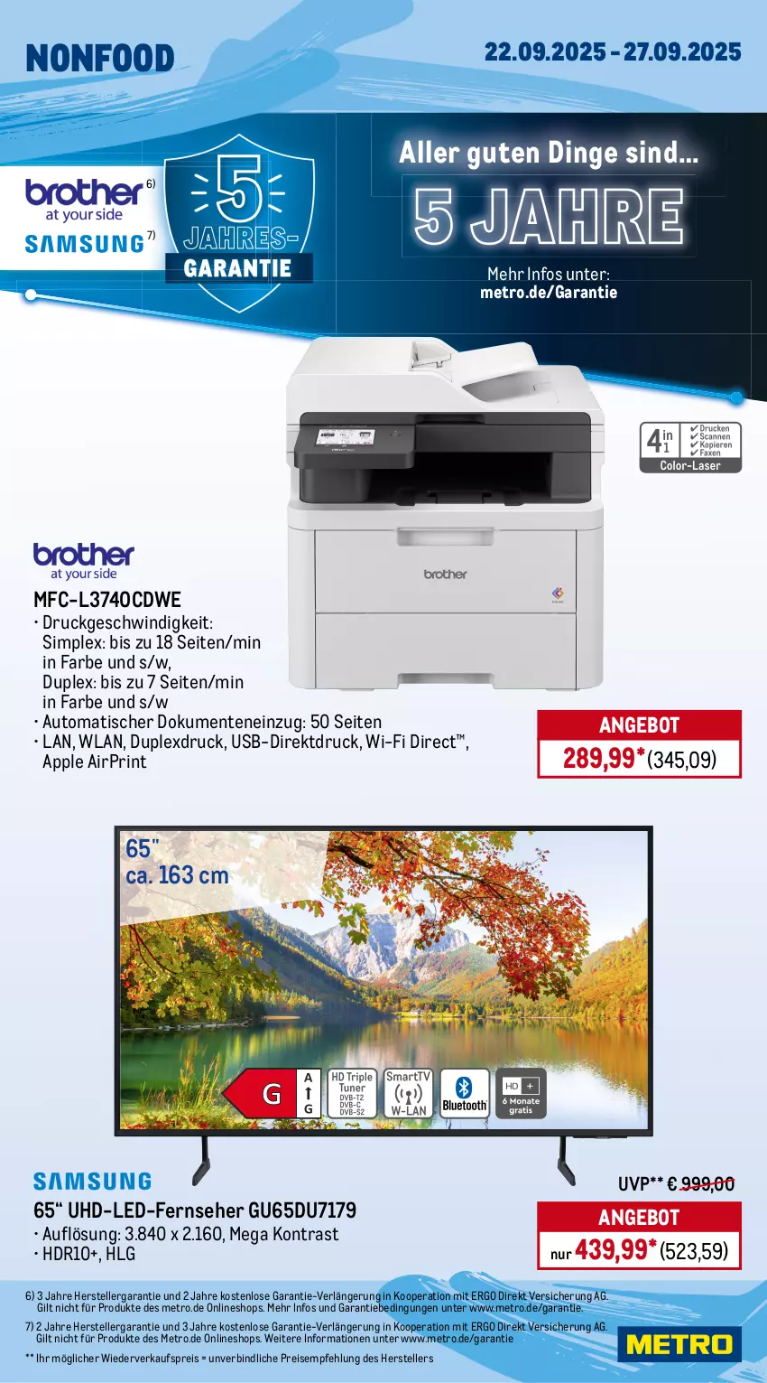 Aktueller Prospekt Metro - Wochen-Angebote - von 22.09 bis 27.09.2025 - strona 23 - produkty: angebot, Apple, auto, eis, elle, ente, fernseher, LG, Metro, reis, sim, teller, Ti, tisch, uhd, usb