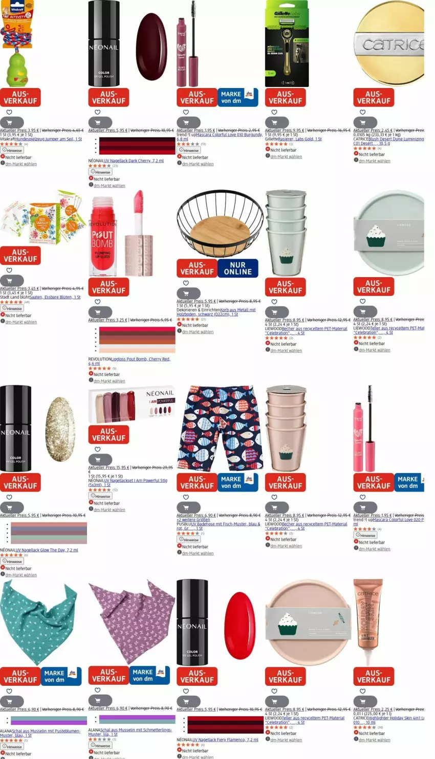 Aktueller Prospekt Dm Drogerie - Prospekte - von 04.08 bis 13.08.2025 - strona 10 - produkty: Bad, Badehose, Becher, blume, blumen, Blüte, eis, elle, fisch, hose, korb, kraft, lack, Lipgloss, Mascara, Nagellack, rasierer, reis, Schal, spielzeug, Ti, usb, vita, vitakraft, Yo