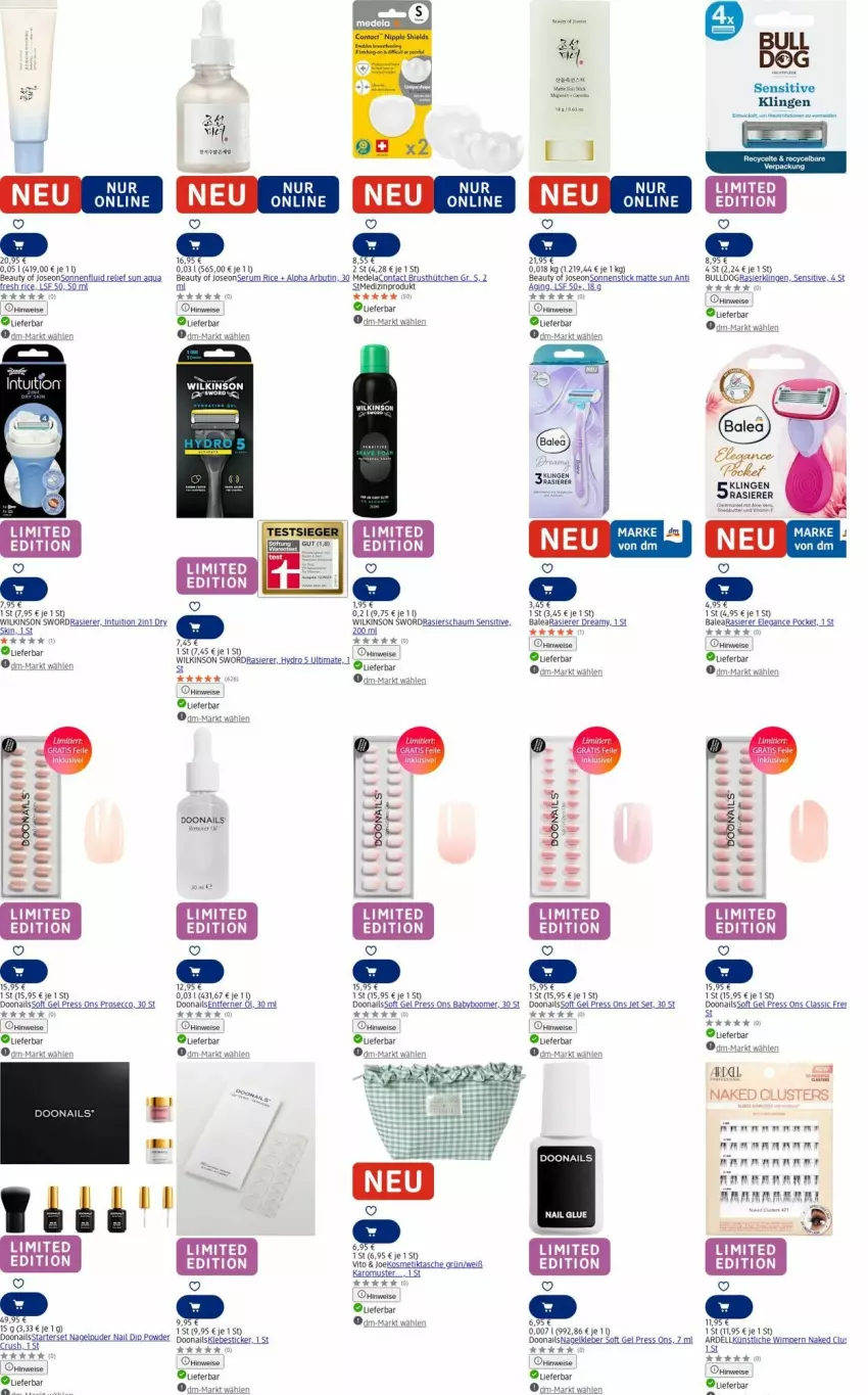 Aktueller Prospekt Dm Drogerie - Prospekte - von 04.08 bis 13.08.2025 - strona 18 - produkty: aqua, Bulldog, dell, dip, ecco, eis, gin, hama, kleber, kosmetik, Kosmetiktasche, mam, medizinprodukt, prosecco, rasierer, Rasierklinge, rasierklingen, rel, rum, Serum, Tasche, tee, Ti, uhu, Wels, WICK, wilkinson