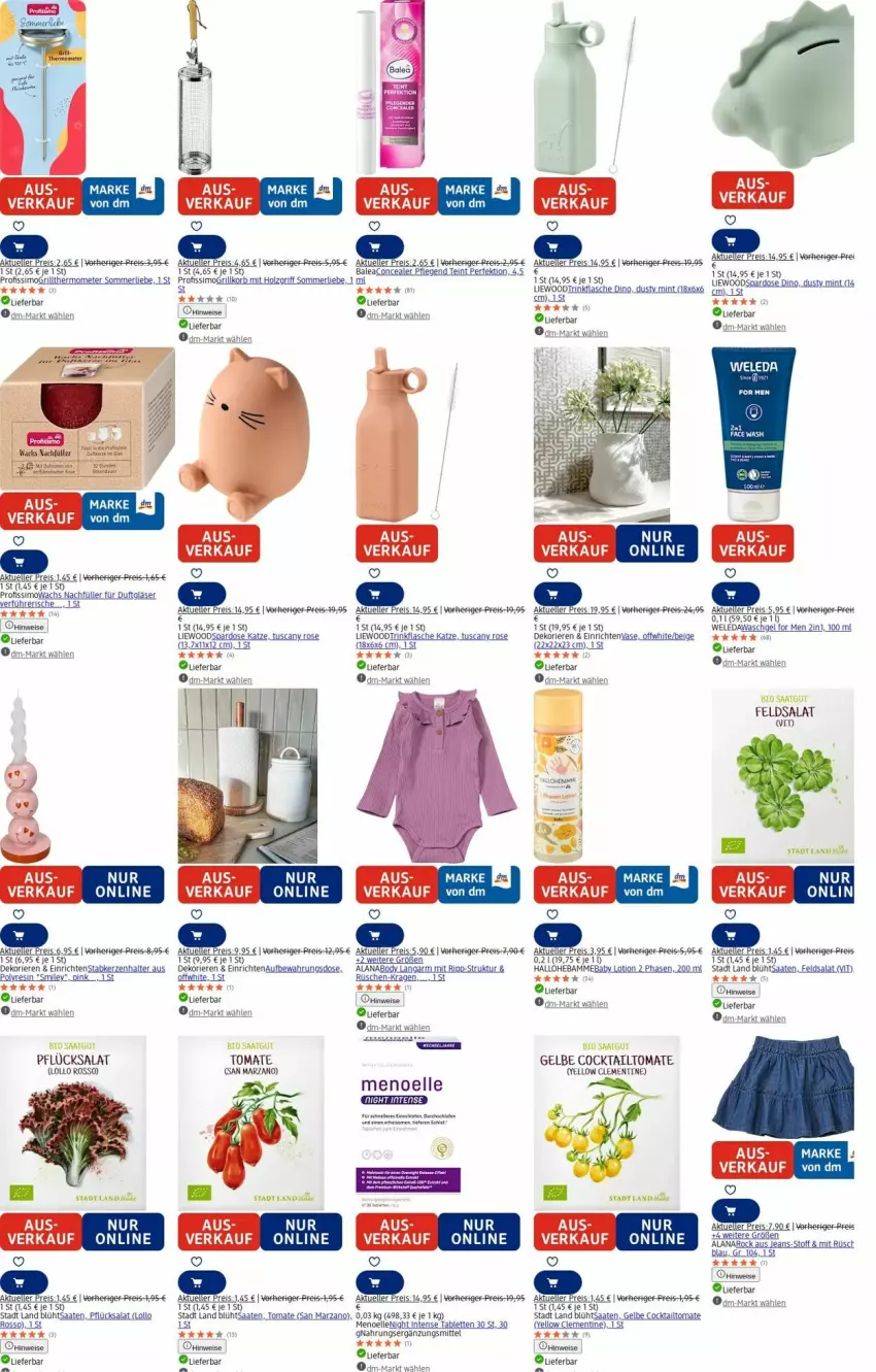 Aktueller Prospekt Dm Drogerie - Prospekte - von 04.08 bis 13.08.2025 - strona 2 - produkty: auer, Aufbewahrungsdose, cocktail, eis, elle, ente, feldsalat, flasche, Gläser, grill, Holz, kerze, Kerzenhalter, korb, Lotion, merl, mint, Ofen, Profissimo, reis, salat, sim, Spardose, Stabkerze, Stabkerzenhalter, tablet, tablett, Tablette, thermometer, Ti, tomate, trinkflasche, Vase, waschgel, weleda, Yo