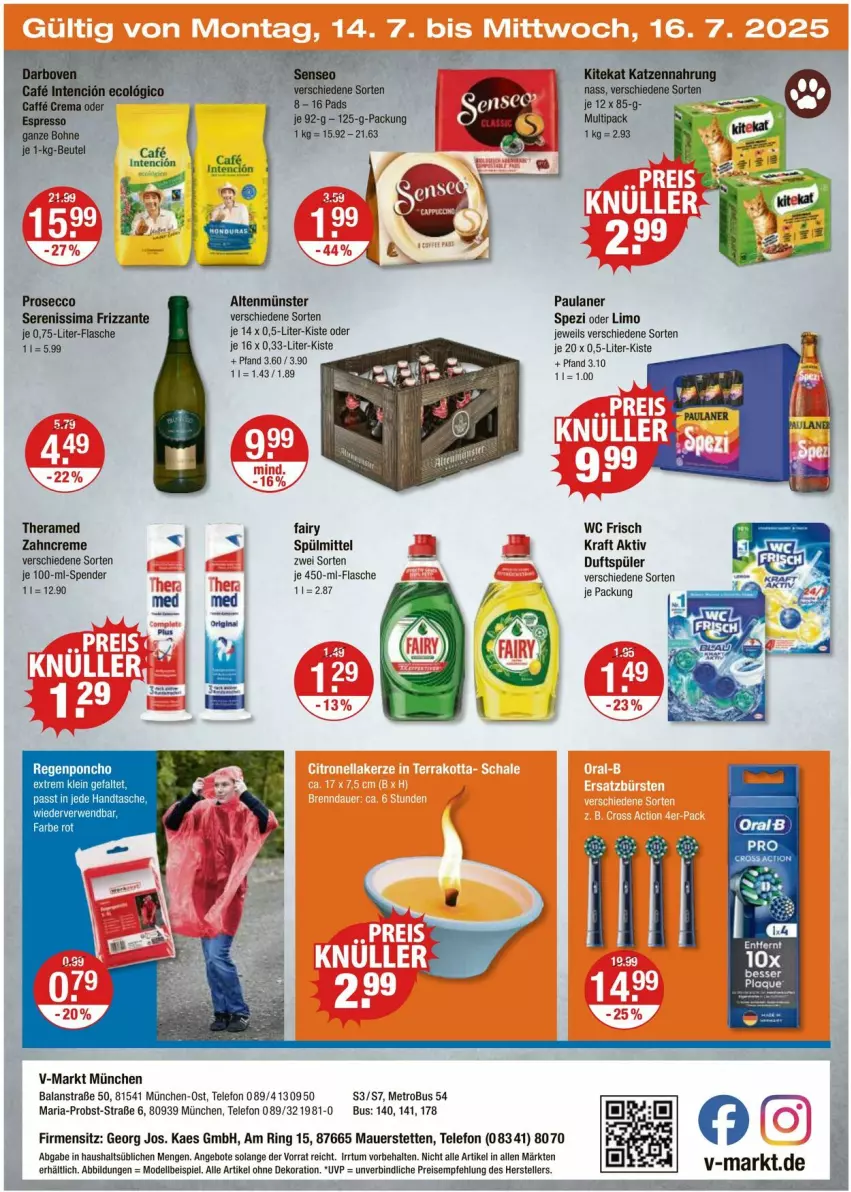 Aktueller Prospekt Vmarkt - Prospekte - von 10.07 bis 16.07.2025 - strona 20 - produkty: Altenmünster, angebot, angebote, auer, creme, dekoration, dell, ecco, eis, elle, fairy, flasche, frizzante, kaes, kraft, limo, Metro, Mode, obst, Paula, paulaner, prosecco, reis, Ria, ring, sim, Spezi, spülmittel, Stier, telefon, teller, theramed, Ti, Tiere, zahncreme
