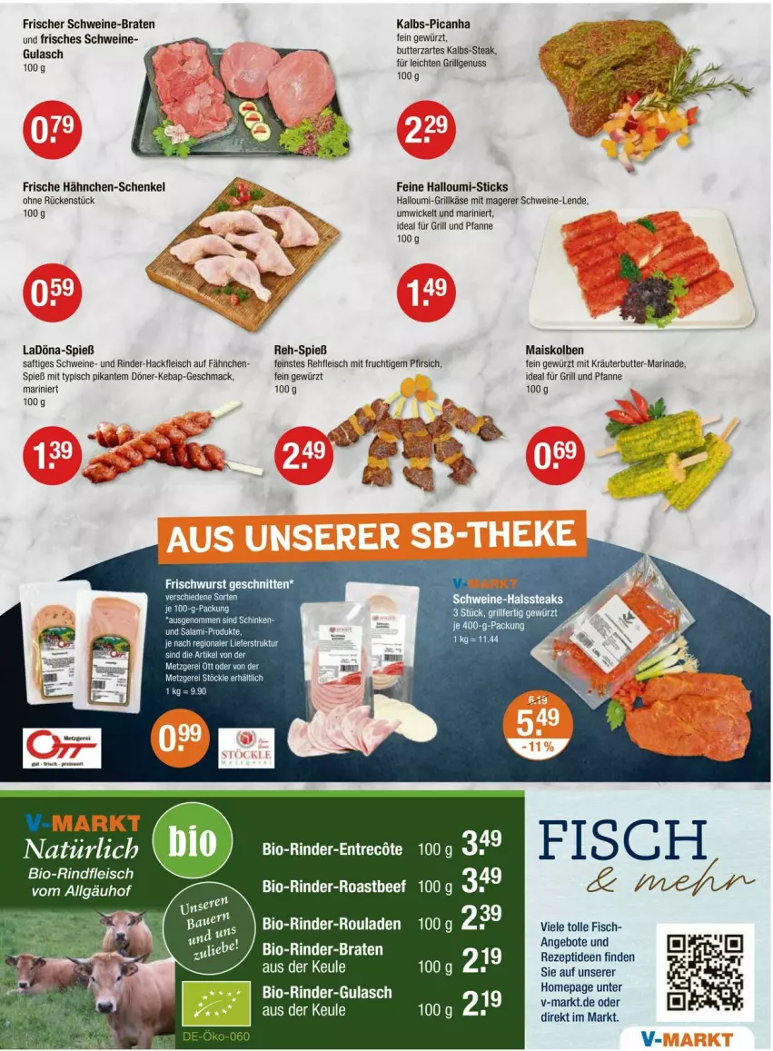 Aktueller Prospekt Vmarkt - Prospekte - von 10.07 bis 16.07.2025 - strona 3 - produkty: angebot, angebote, beef, bio, braten, butter, eier, eis, ente, fisch, fleisch, Frische Hähnchen, frucht, für grill und pfanne, gewürz, grill, grill und pfanne, Grillkäse, gulasch, hackfleisch, hähnchen-schenkel, Halloumi, henkel, ideal für grill, ideal für grill und pfanne, Käse, kräuter, kräuterbutter, LG, mac, mais, marinade, mit frucht, nuss, pfanne, pfirsich, rezept, rind, rinder, rinder-hackfleisch, rinder-rouladen, roastbeef, rouladen, saft, schenkel, schwein, schweine, steak, Ti, und pfanne, wein, weine, WICK
