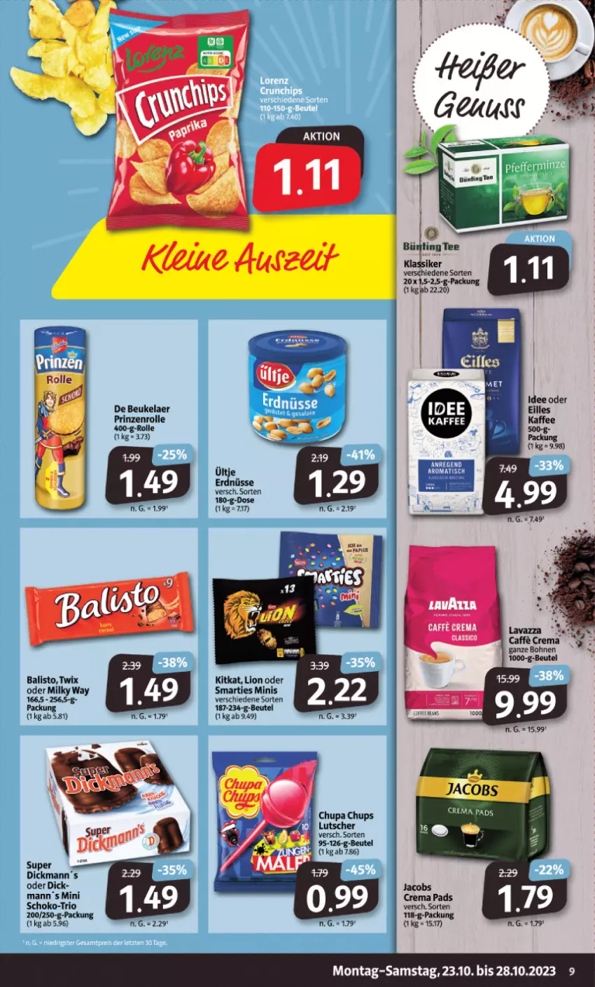 Aktueller Prospekt Markant - Prospekte - von 23.10 bis 28.10.2023 - strona 9 - produkty: balisto, beutel, caffe, chupa, chupa chups, de beukelaer, kaffee, kitkat, leine, lion, Lutscher, milky way, prinzenrolle, schoko, smarties, tee, Ti, twix