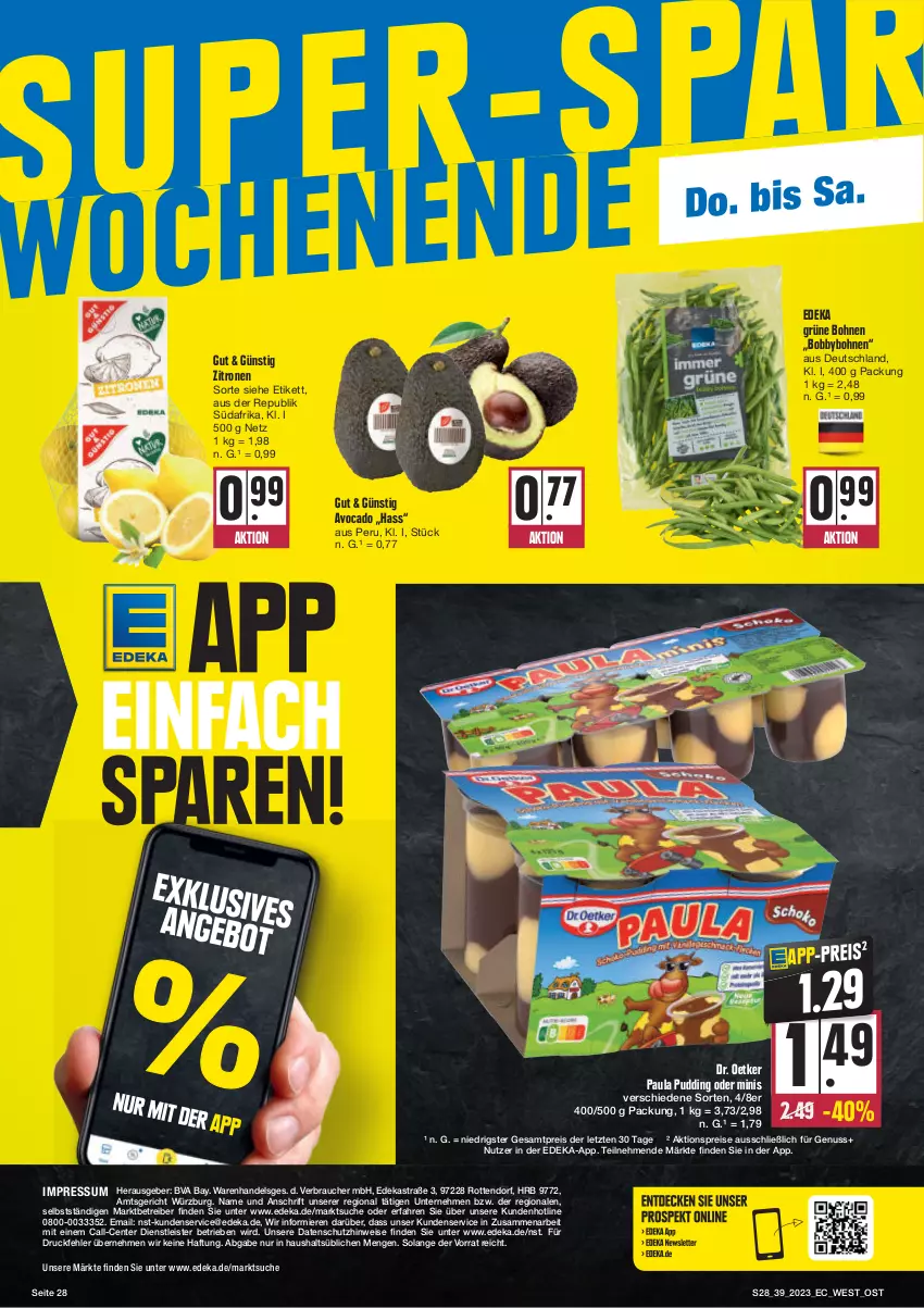 Aktueller Prospekt E Center - Angebote der Woche - von 25.09 bis 30.09.2023 - strona 28 - produkty: aktionspreis, Astra, avocado, bohne, bohnen, deka, Dr. Oetker, eis, ente, grüne bohnen, nuss, Paula, paula pudding, pudding, Rauch, reis, Ti, zitrone, zitronen, ZTE