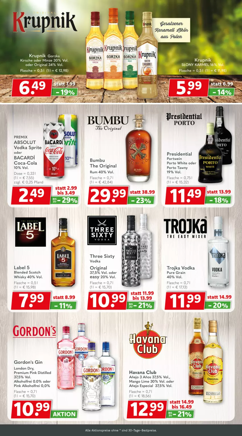 Aktueller Prospekt Getraenkeland - von 12.10 bis 24.10.2026 - strona 5 - produkty: aktionspreis, alkohol, bacardi, bestpreis, bestpreise, blended scotch, coca-cola, cola, eis, flasche, gin, gordon, gordon's, Havana Club, kirsch, kirsche, london dry, mango, minze, Mixer, reis, rum, scotch, sprite, Three Sixty, Ti, vodka, whisky