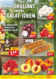 Gazetka promocyjna Netto Marken-Discount - Filial-Angebote - Gazetka - ważna od 10.06 do 10.06.2023 - strona 13 - produkty: angebot, bestpreis, butter, Cap, champignon, champignons, eis, fleisch, gnocchi, grill, kräuter, kräuterbutter, mais, marinade, paprika, pfirsich, pfirsiche, pflaume, pflaumen, reis, salat, Schal, Schale, Ti, tomate, tomaten, ZTE, zucker, zuckermais, zwiebel, zwiebeln