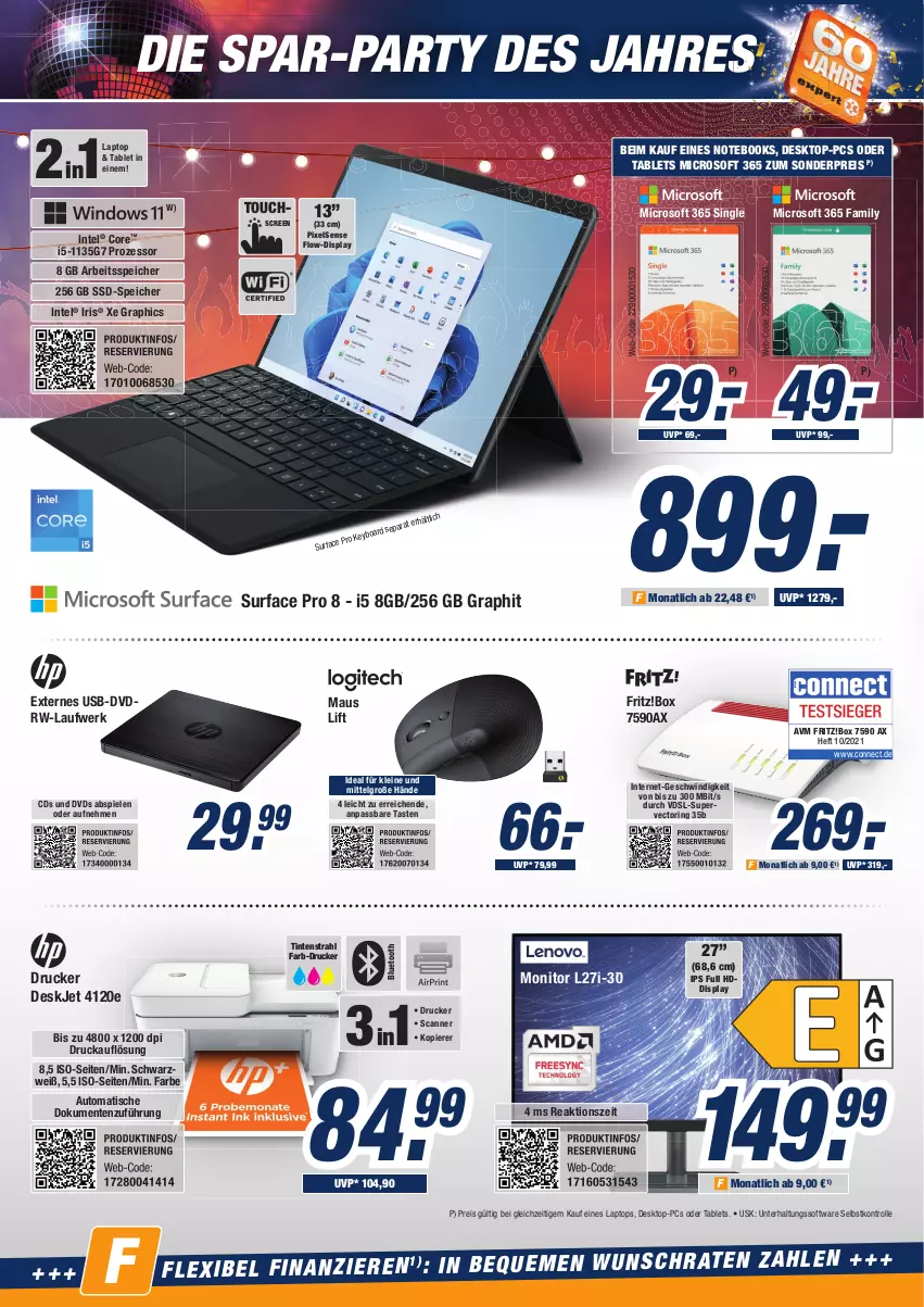 Aktueller Prospekt Expert Aurich - Prospekte - von 02.06 bis 08.06.2022 - strona 8 - produkty: auto, Desktop-pc, drucker, dvd, eis, ente, fritz, HDD, Intel, Laptop, leine, LG, Maus, monitor, notebook, notebooks, reis, ring, Scanner, Software, Spiele, ssd, SSD-Speicher, Surf, tablet, Tablets, Ti, tisch, touchscreen, usb