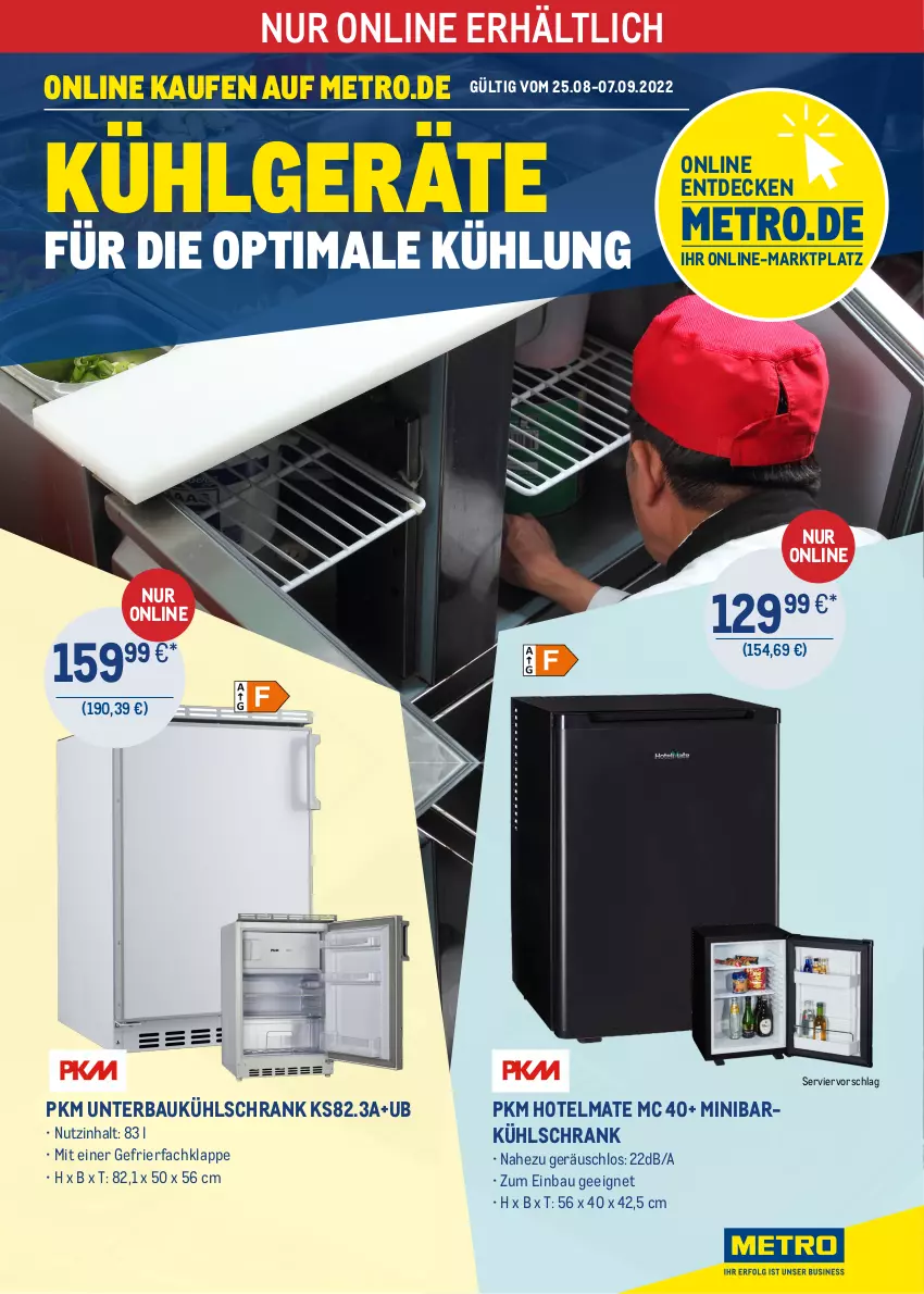 Aktueller Prospekt Metro - ONLINE-MARKTPLATZ - von 25.08 bis 07.09.2022 - strona 1 - produkty: Bau, decke, gefrierfach, kühlgerät, kühlschrank, LG, Metro, Schrank, Ti