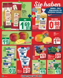 Gazetka promocyjna Edeka - Angebote der Woche - Gazetka - ważna od 04.03 do 04.03.2023 - strona 16 - produkty: Becher, beutel, bio, blattspinat, deka, eis, früchte, gouda, hörnchen, joghur, joghurt, joghurt mild, Käse, mac, mango, natur, natura, reis, rel, schnittkäse, spaghetti, spinat, teigwaren, Ti, ZTE