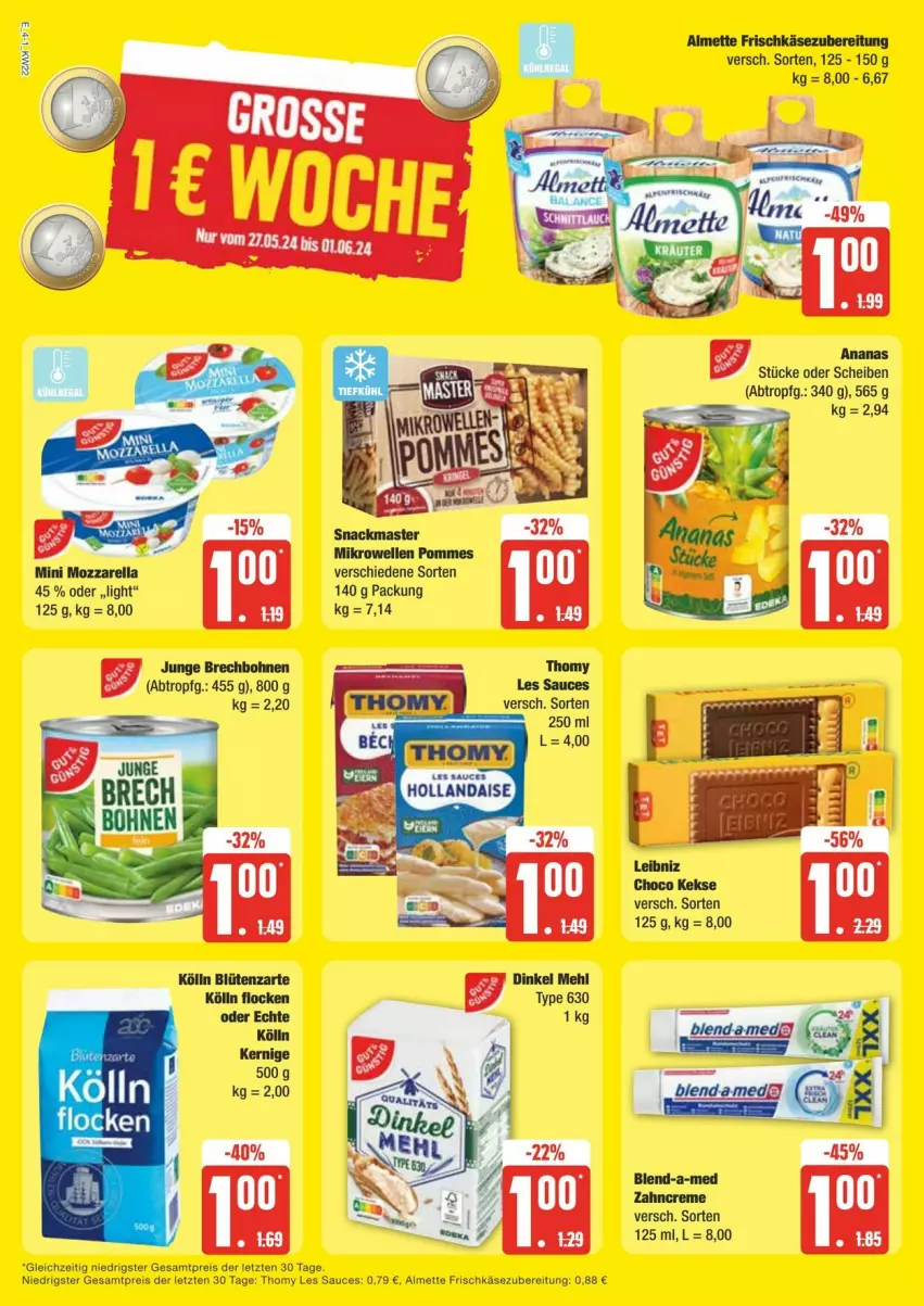 Aktueller Prospekt Edeka - Prospekte - von 25.05 bis 01.06.2024 - strona 4 - produkty: almette, eis, frischkäse, frischkäsezubereitung, Käse, Mett, reis, sauce, thomy, thomy les sauces, Ti, ZTE