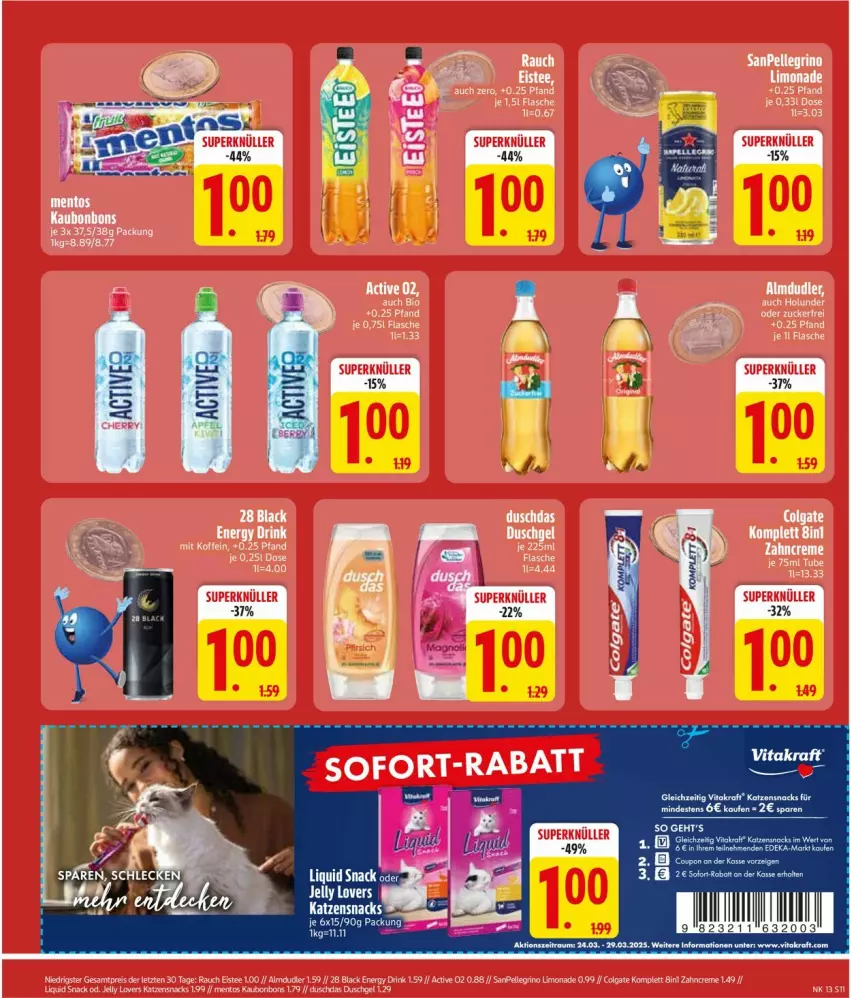 Aktueller Prospekt Edeka - Prospekte - von 24.03 bis 29.03.2025 - strona 13 - produkty: almdudler, bio, Elan, holunder, limo, limonade, snack, Ti