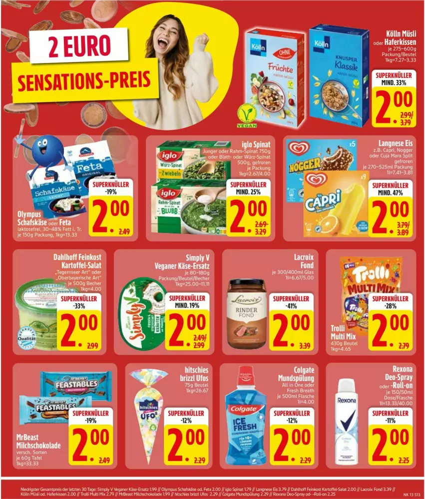 Aktueller Prospekt Edeka - Prospekte - von 24.03 bis 29.03.2025 - strona 15 - produkty: beutel, Cap, eis, feinkost, feta, hafer, iglo, kartoffel, Käse, kissen, kölln, langnese, langnese eis, müsli, nogger, Razer, reis, schafskäse, sim, spinat, ZTE