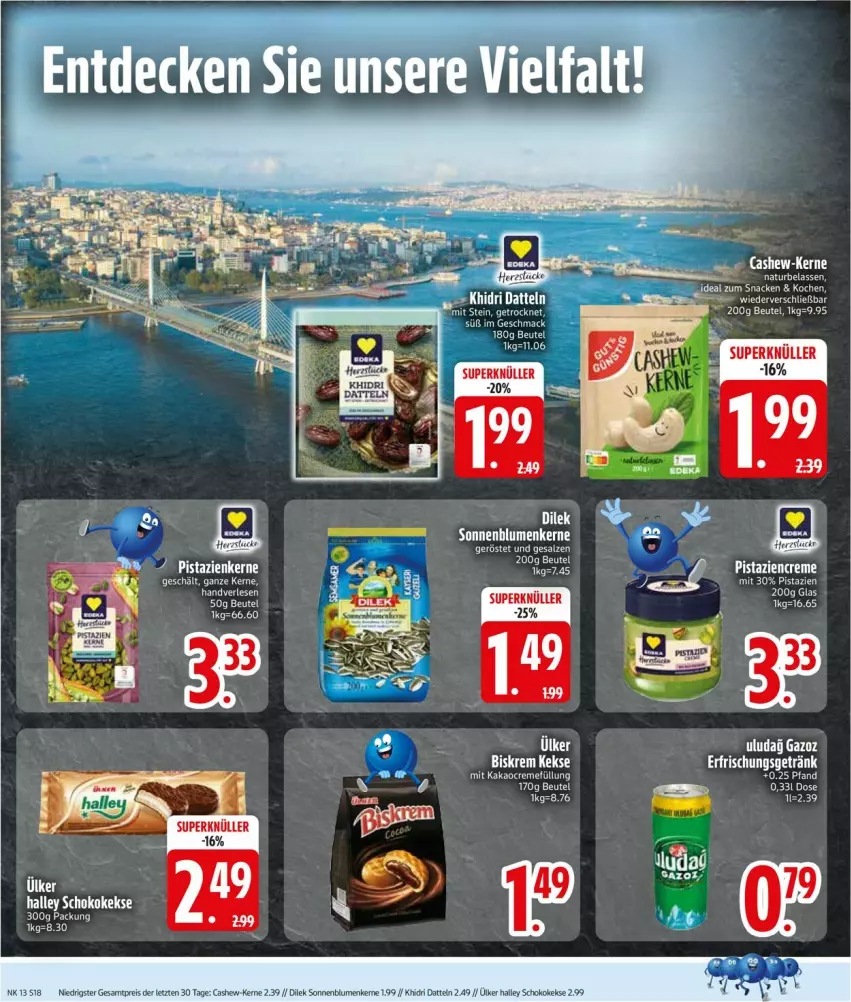 Aktueller Prospekt Edeka - Prospekte - von 24.03 bis 29.03.2025 - strona 20 - produkty: beutel, blume, blumen, Cashew, creme, Datteln, eis, keks, kekse, mac, natur, pistazien, reis, schoko, snack, sonnenblume, sonnenblumen, Sonnenblumenkerne, ZTE