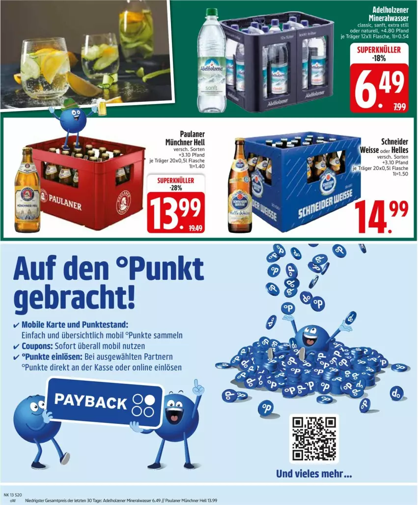 Aktueller Prospekt Edeka - Prospekte - von 24.03 bis 29.03.2025 - strona 22 - produkty: adelholzener, Alwa, coupon, coupons, flasche, Holz, mineralwasser, natur, Paula, paulaner, rel, wasser