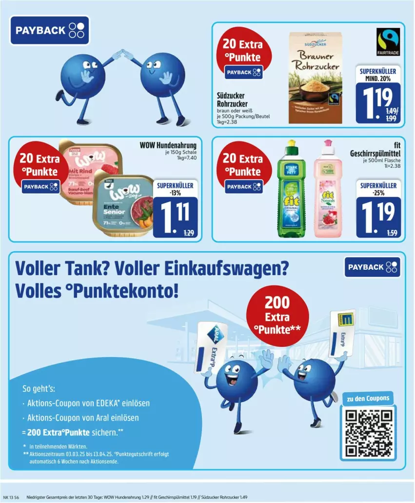 Aktueller Prospekt Edeka - Prospekte - von 24.03 bis 29.03.2025 - strona 8 - produkty: auto, beutel, braun, geschirr, geschirrspülmittel, hundenahrung, LG, payback, rohrzucker, spülmittel, südzucker, Ti, tisch, ZTE, zucker