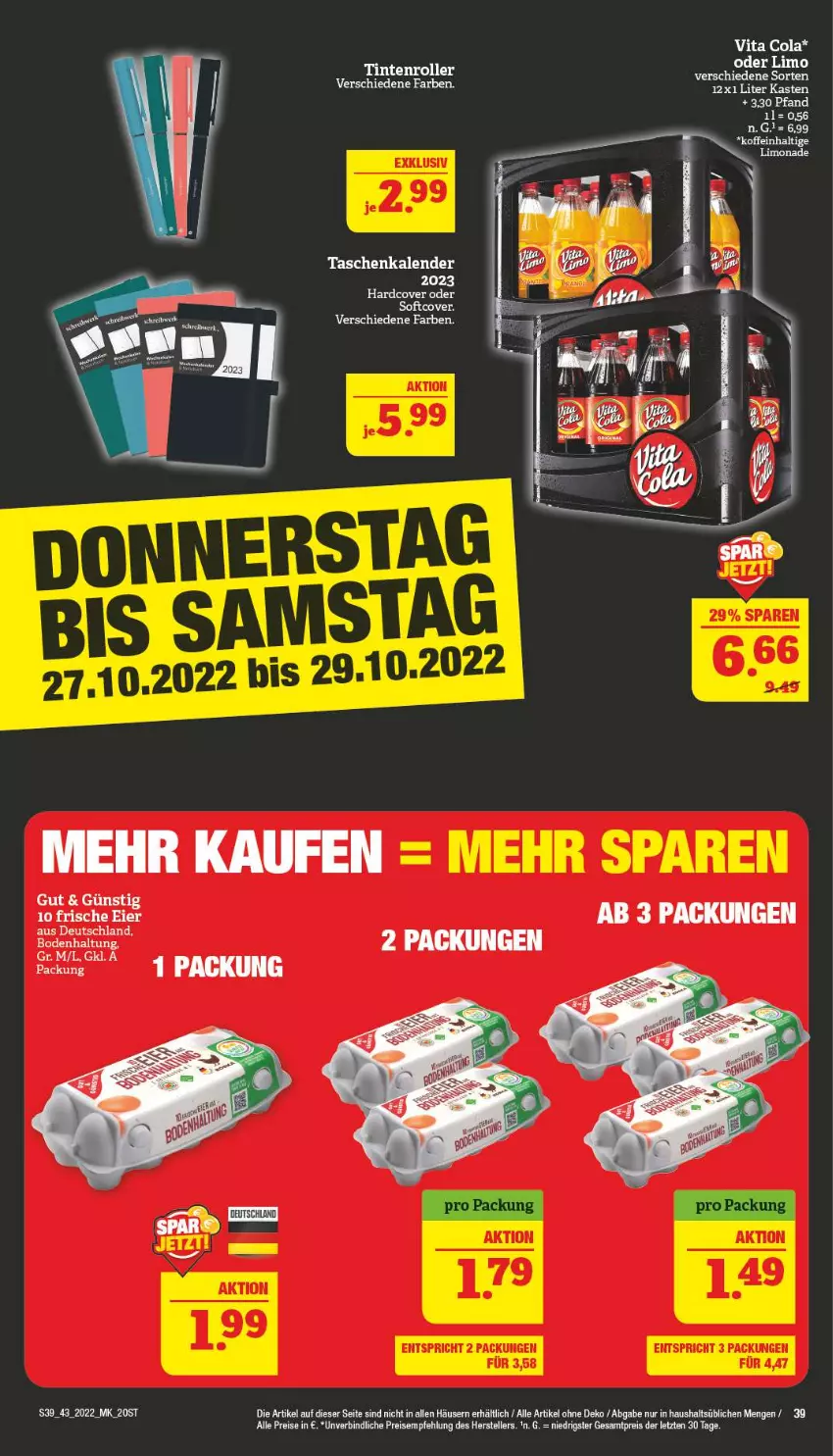 Aktueller Prospekt Marktkauf - Prospekt - von 23.10 bis 29.10.2022 - strona 39 - produkty: cola, eier, eis, limo, reis, Tasche, taschen, Ti, vita, Vita C, ZTE