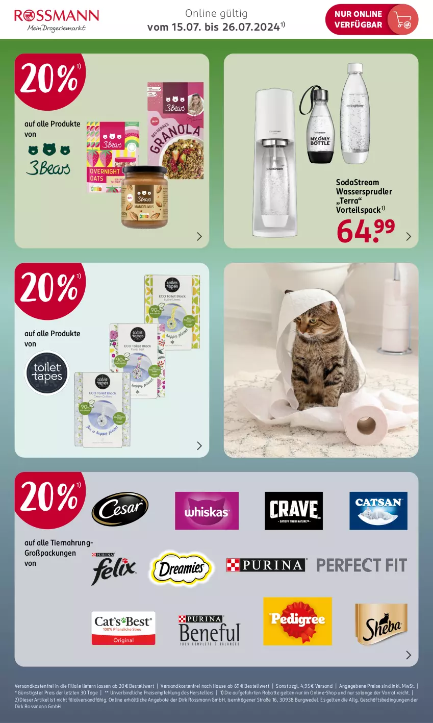 Aktueller Prospekt Rossmann - Prospekte - von 15.07 bis 26.07.2024 - strona 5 - produkty: angebot, angebote, eis, elle, LG, ndk, reis, Soda, sodastream, teller, Ti, tiernahrung, versandkostenfrei, wasser, wassersprudler, wedel, ZTE