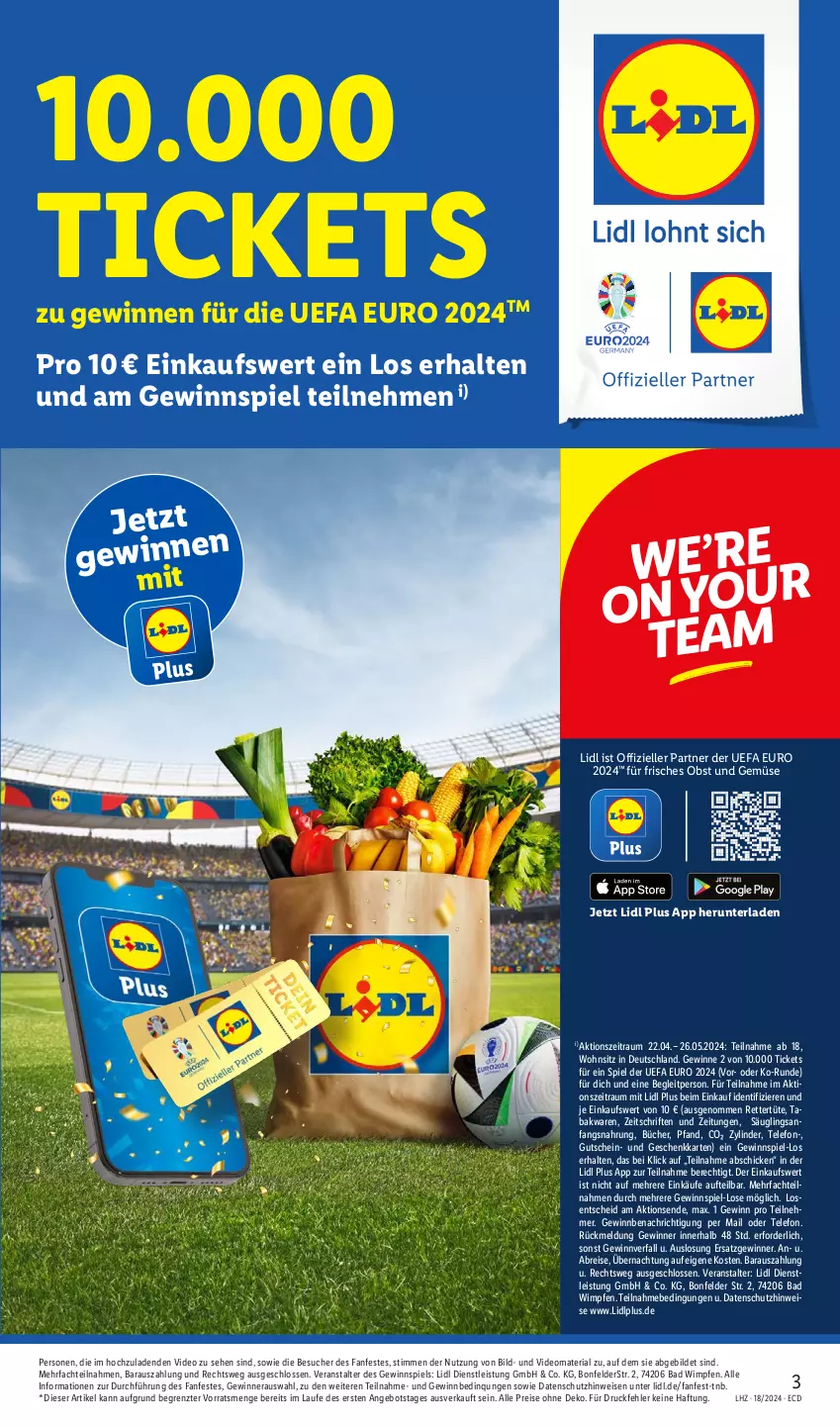 Aktueller Prospekt Lidl - Aktionsprospekt - von 29.04 bis 04.05.2024 - strona 3 - produkty: angebot, Bad, Brei, deo, eis, elle, gewinnspiel, gutschein, obst, Obst und Gemüse, reis, Ria, telefon, Ti, Tüte, und gemüse, ZTE